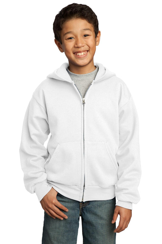 Port & Coâ„¢ Youth Core Fleece Full-Zip Hooded Sweatshirt.  PC90YZH