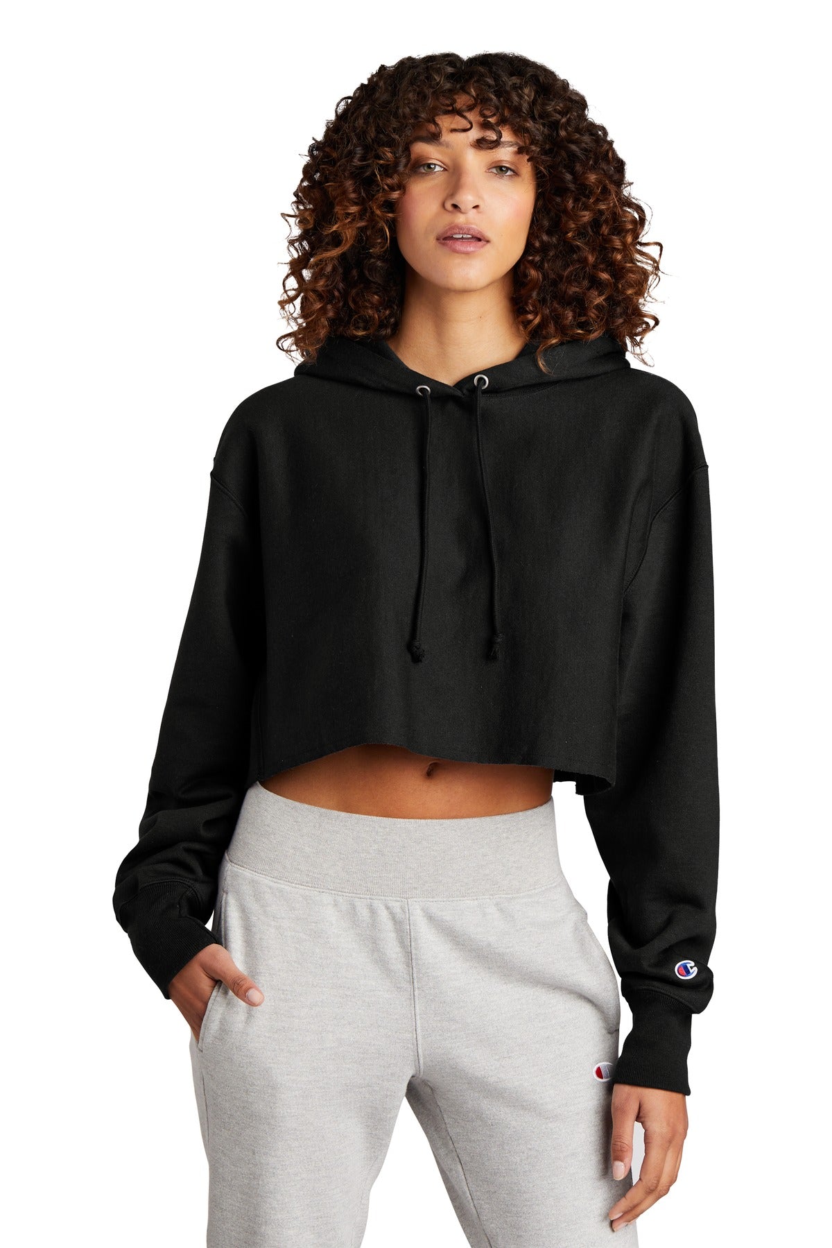 Sudadera con capucha recortada de tejido inverso para mujer Champion® RW01W