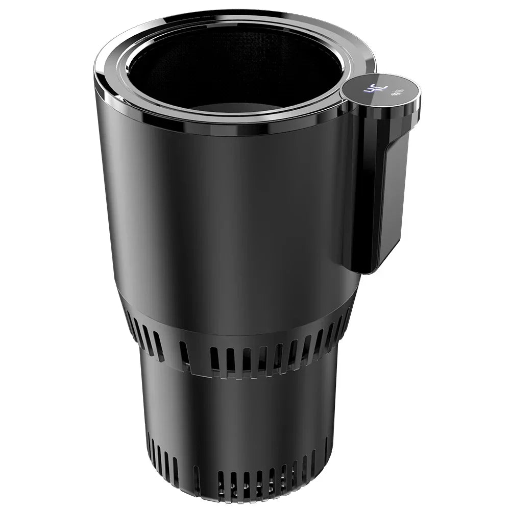 2 In 1 Car Cup Mug Holder Smart Car Heating Cooling Cup Holder Touch Screen Hot & Cold Cup Drinks Holder for Office Home Travel