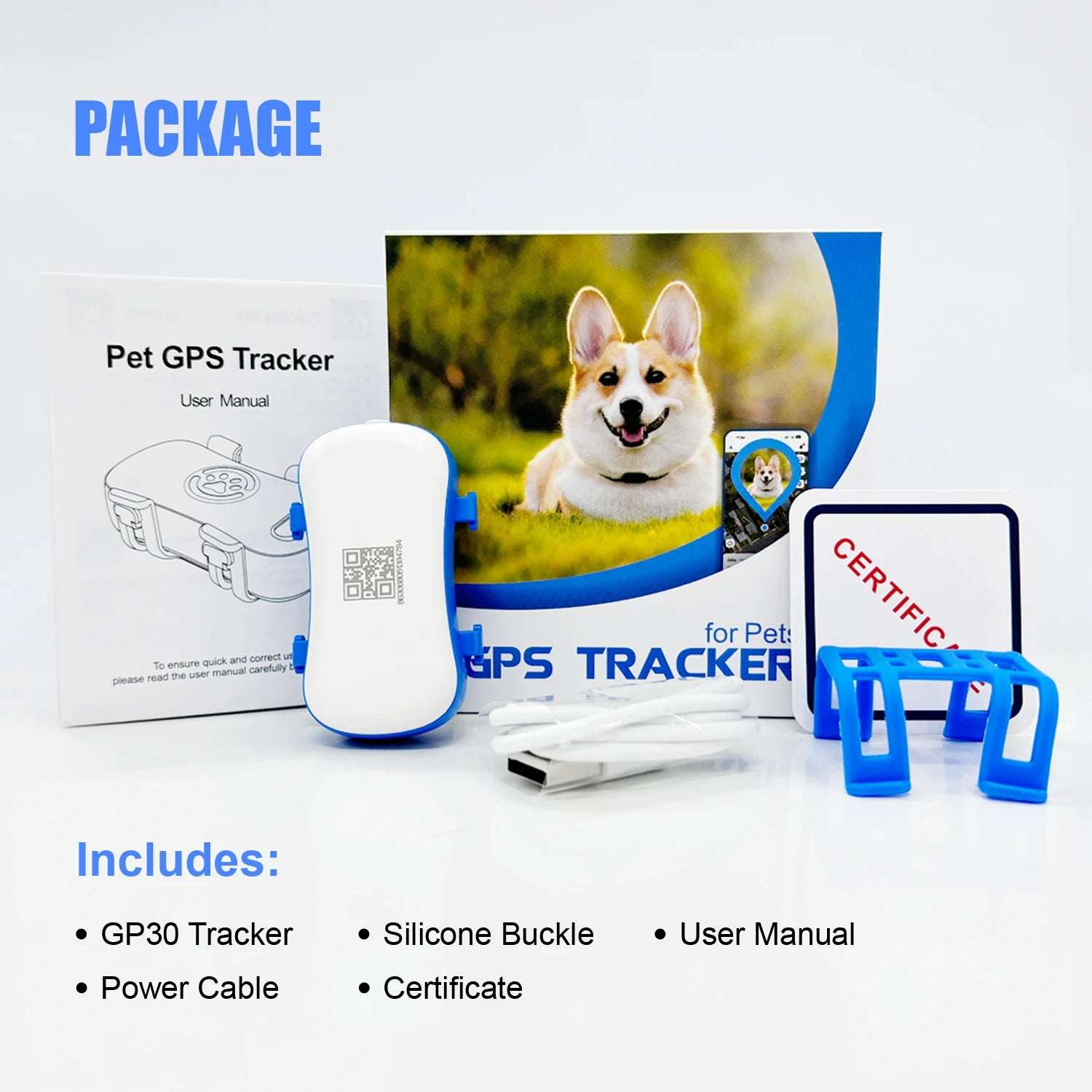 ‌4G Dog Cat GPS Tracker for Pets - Waterproof Smart Locator with App, Live Tracking & Light/Sound Search with Subscription