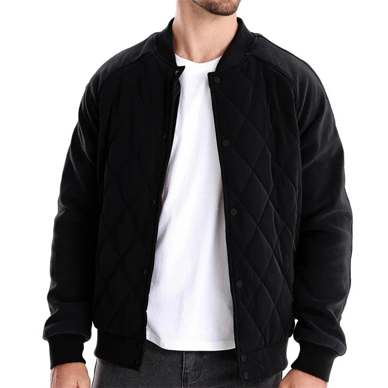 Abrigos de invierno para hombre, elegantes, de manga larga, abotonados, gruesos, cálidos, informales, tipo chaqueta