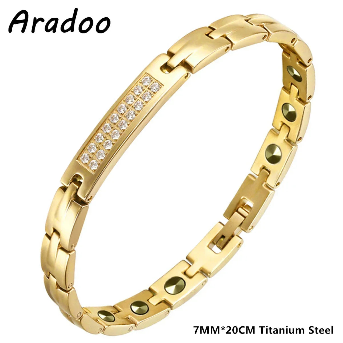 Pulsera de acero de titanio con escamas de dragón ARADOO y circonitas, regalo para parejas