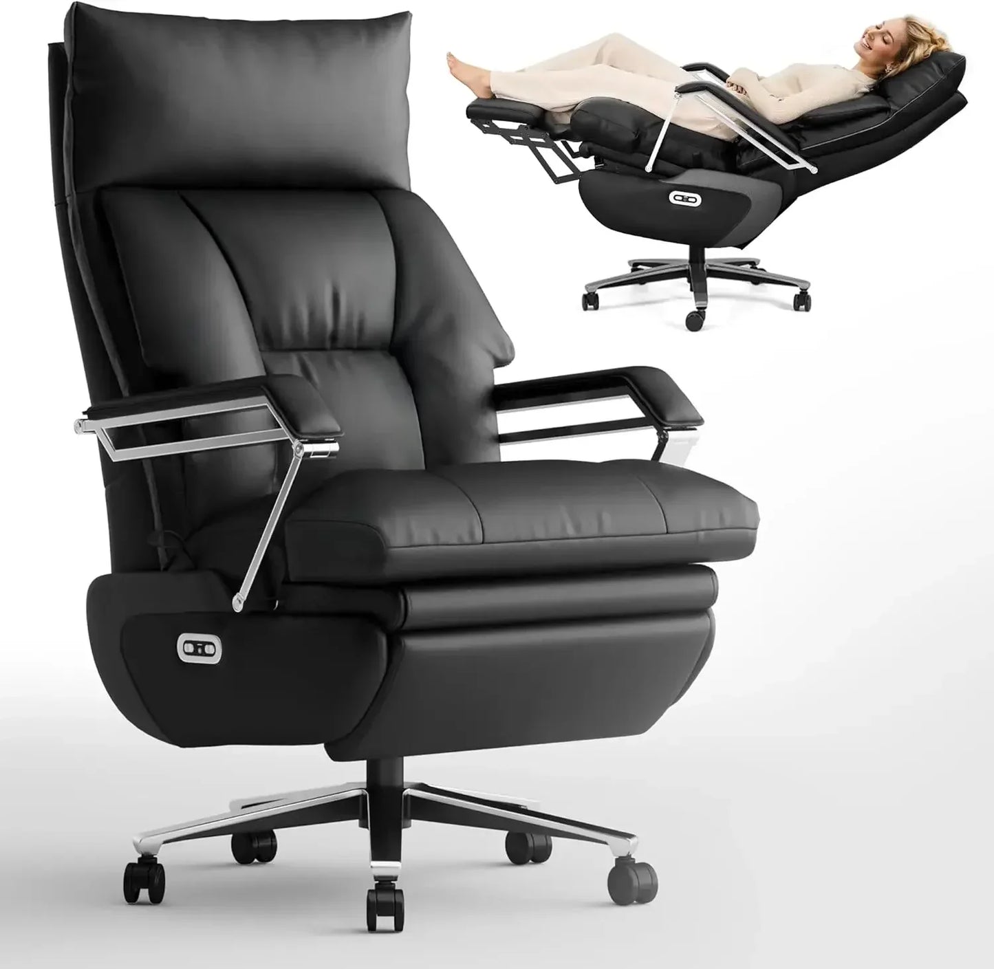 Smart Ergonomic Throne – Dual Motor Adjustability with Wide Seat & Lumbar Support