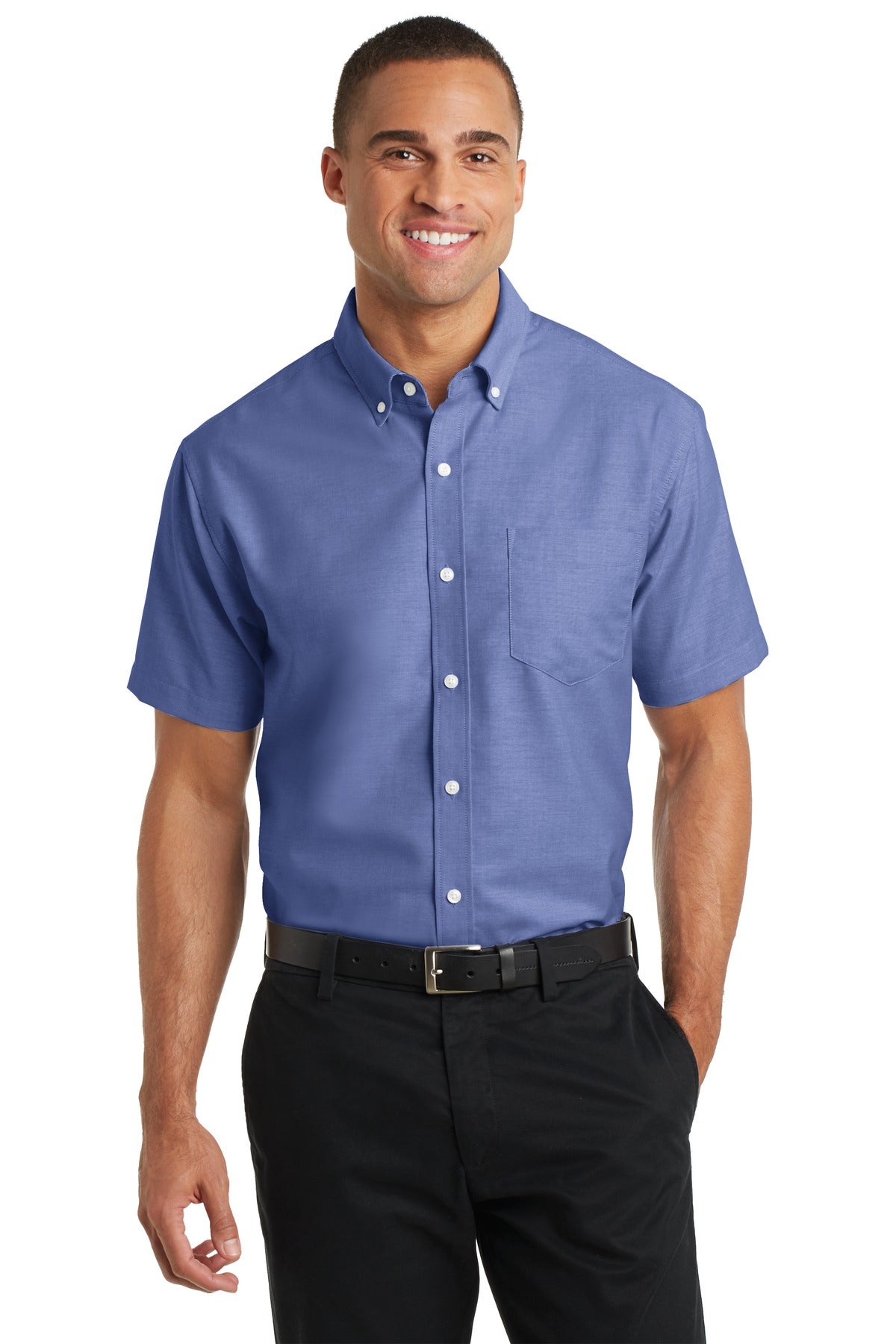 Port AuthorityÂ® Short Sleeve SuperProâ„¢ Oxford Shirt. S659