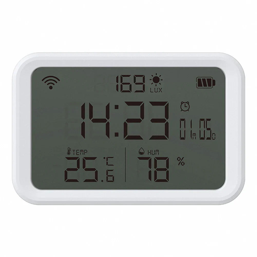 Tuya WiFi Thermometer Hygrometer Battery Powered 4 in 1 Temperature Humidity Meter LCD Digital Display Bluetooth-compatible 5.0