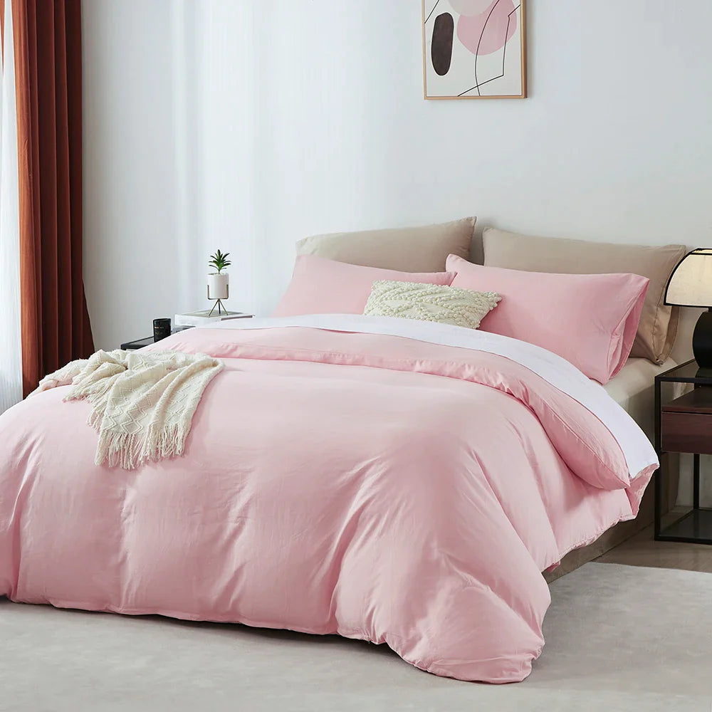 Boho Duvet Cover - Duvet Cover for All Seasons,  Solid Color Chic Home Bedding Duvet Cover, Twin, Full, Queen, King