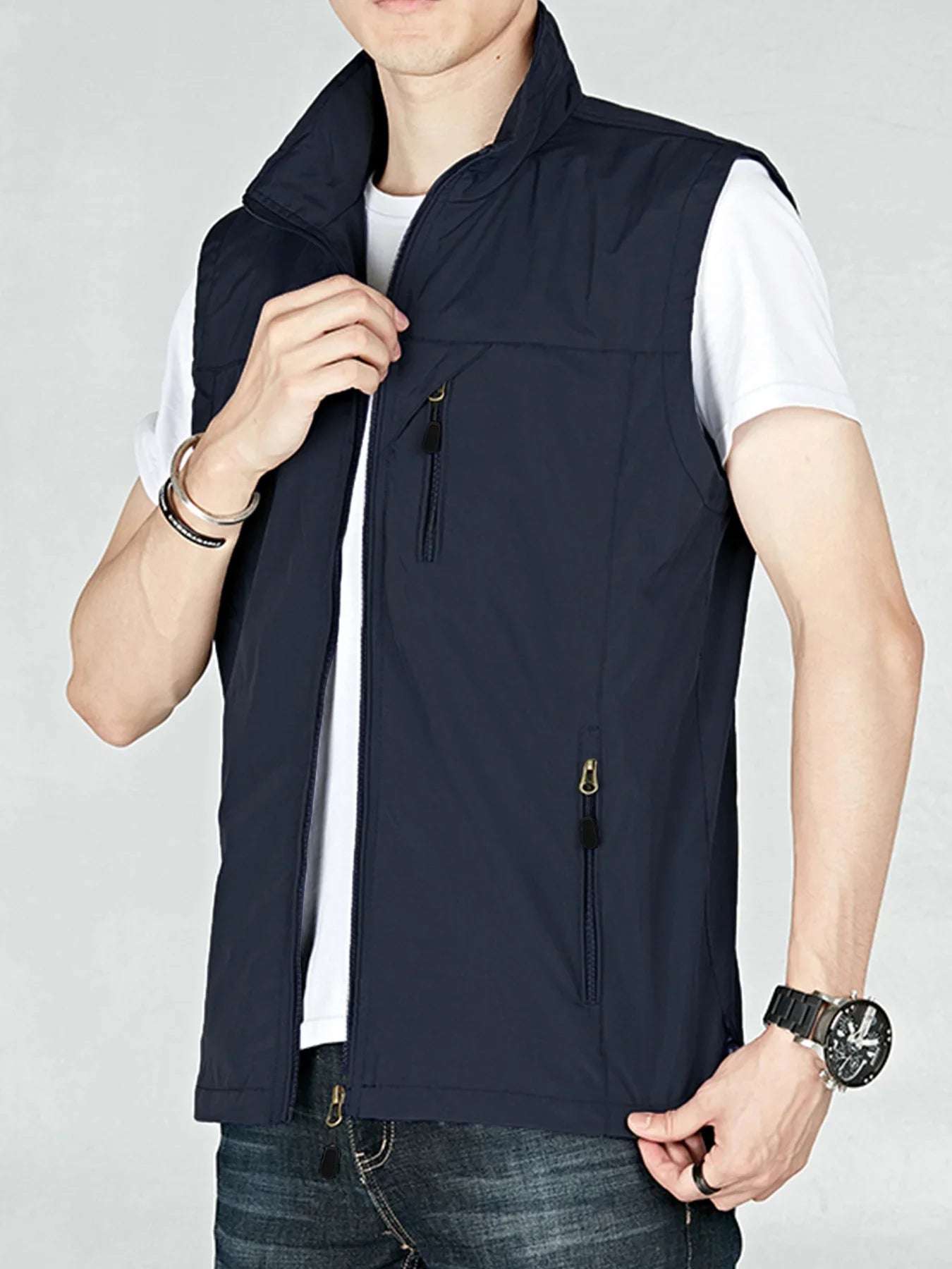 Autumn Hong Kong style loose casual top, men's trend plus size vest, vest, vest, workwear jacket, foreign trade couple style ves