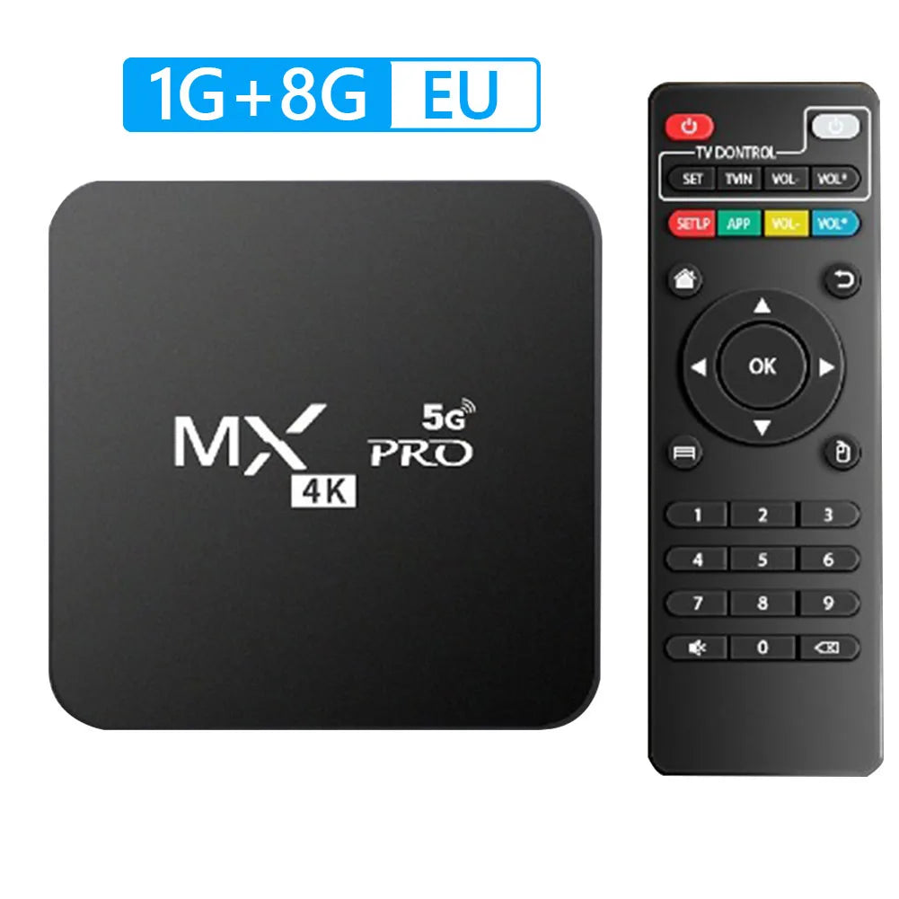 Smart TV Box MXPRO 4K HD Android 12 TV Box 2.4/5G Dual-WIFI 3D Video Media Player Home Theater TV Set-top Box w/ Remote Control