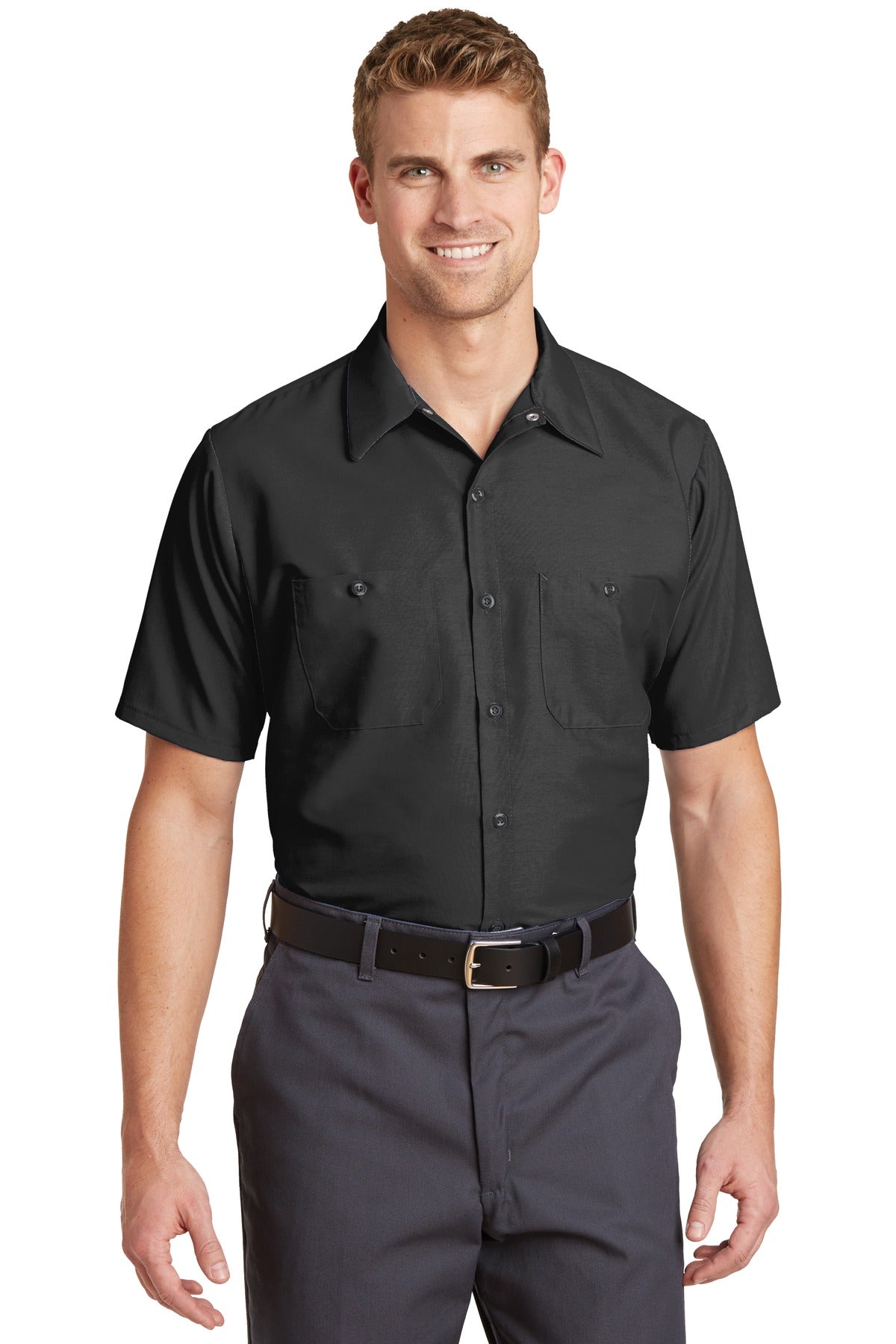 Red KapÂ® Long Size, Short Sleeve Industrial Work Shirt. SP24LONG