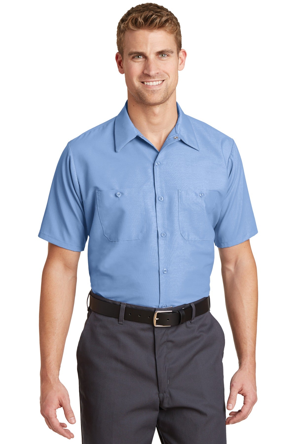 Red KapÂ® Long Size, Short Sleeve Industrial Work Shirt. SP24LONG