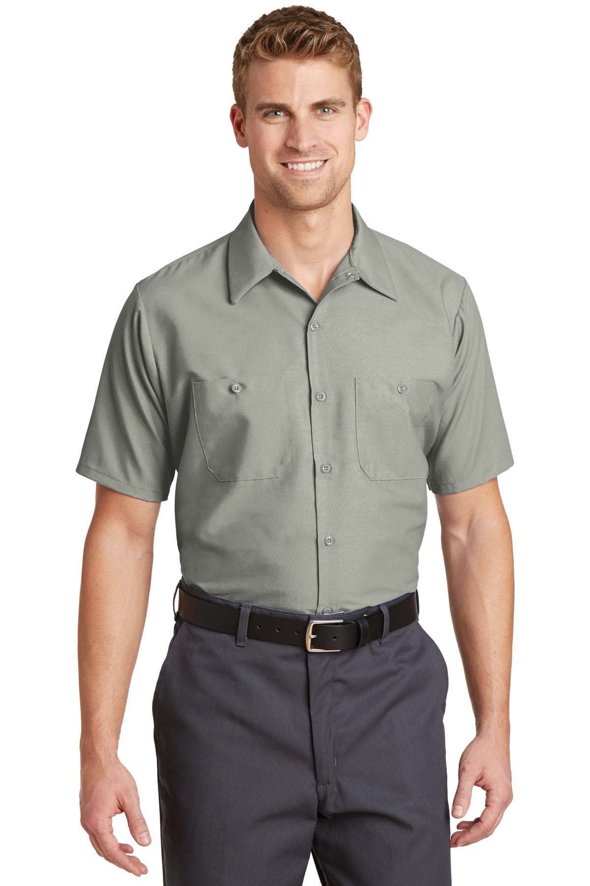 Red KapÂ® Long Size, Short Sleeve Industrial Work Shirt. SP24LONG