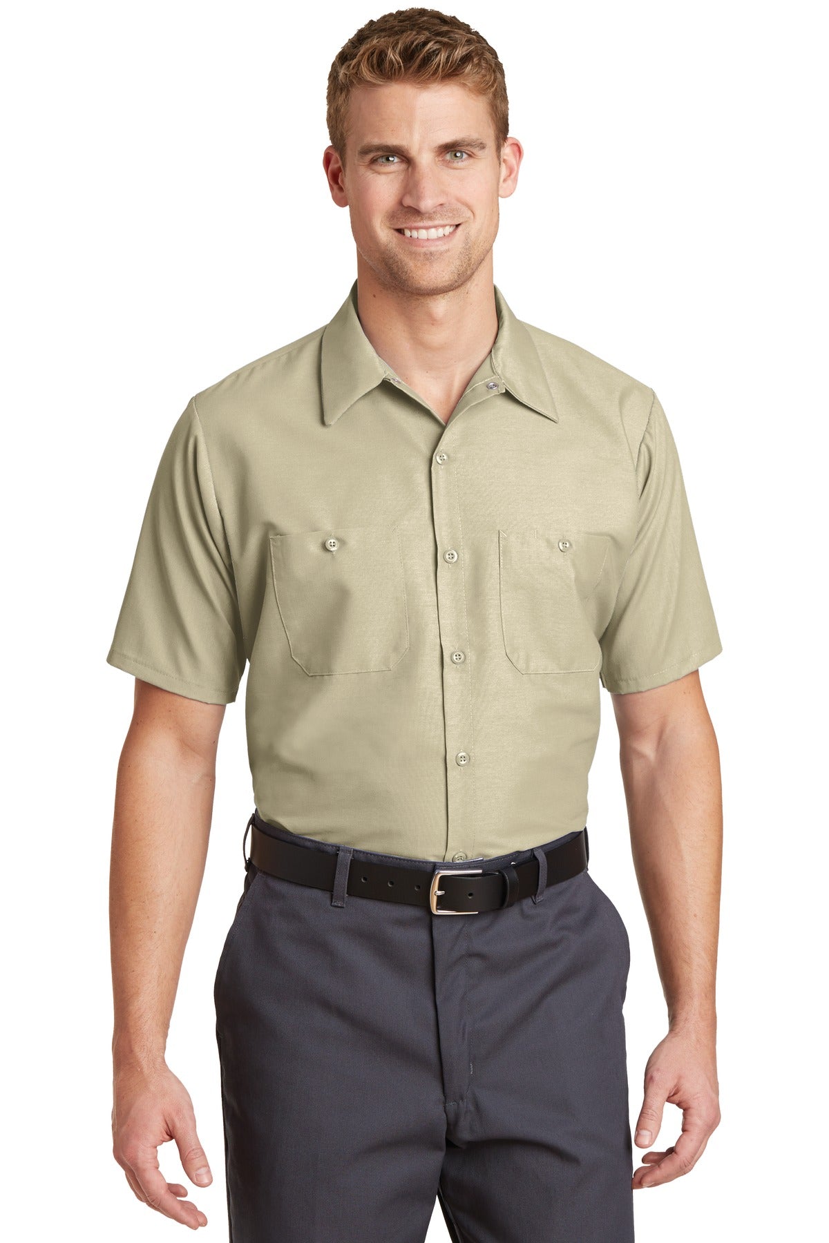 Red KapÂ® Long Size, Short Sleeve Industrial Work Shirt. SP24LONG