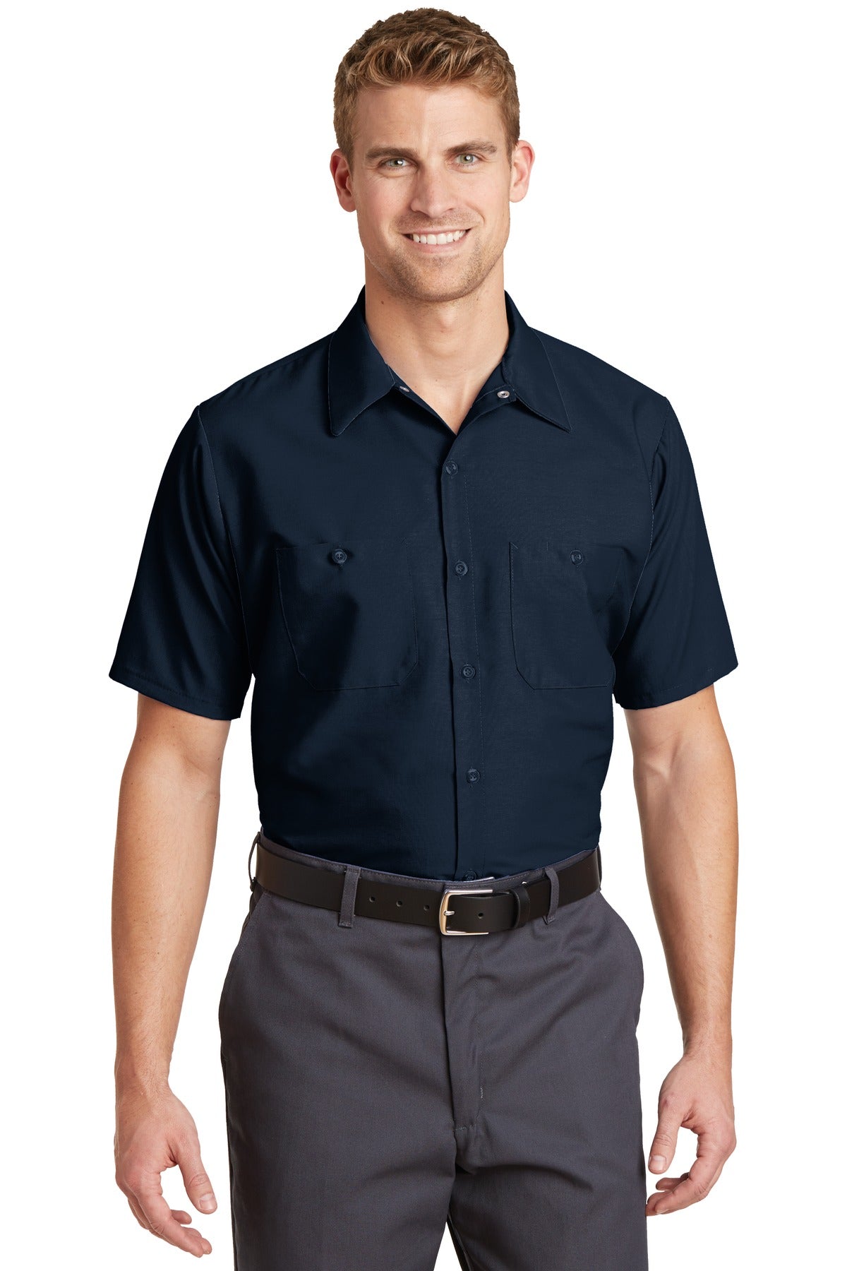 Red KapÂ® Long Size, Short Sleeve Industrial Work Shirt. SP24LONG