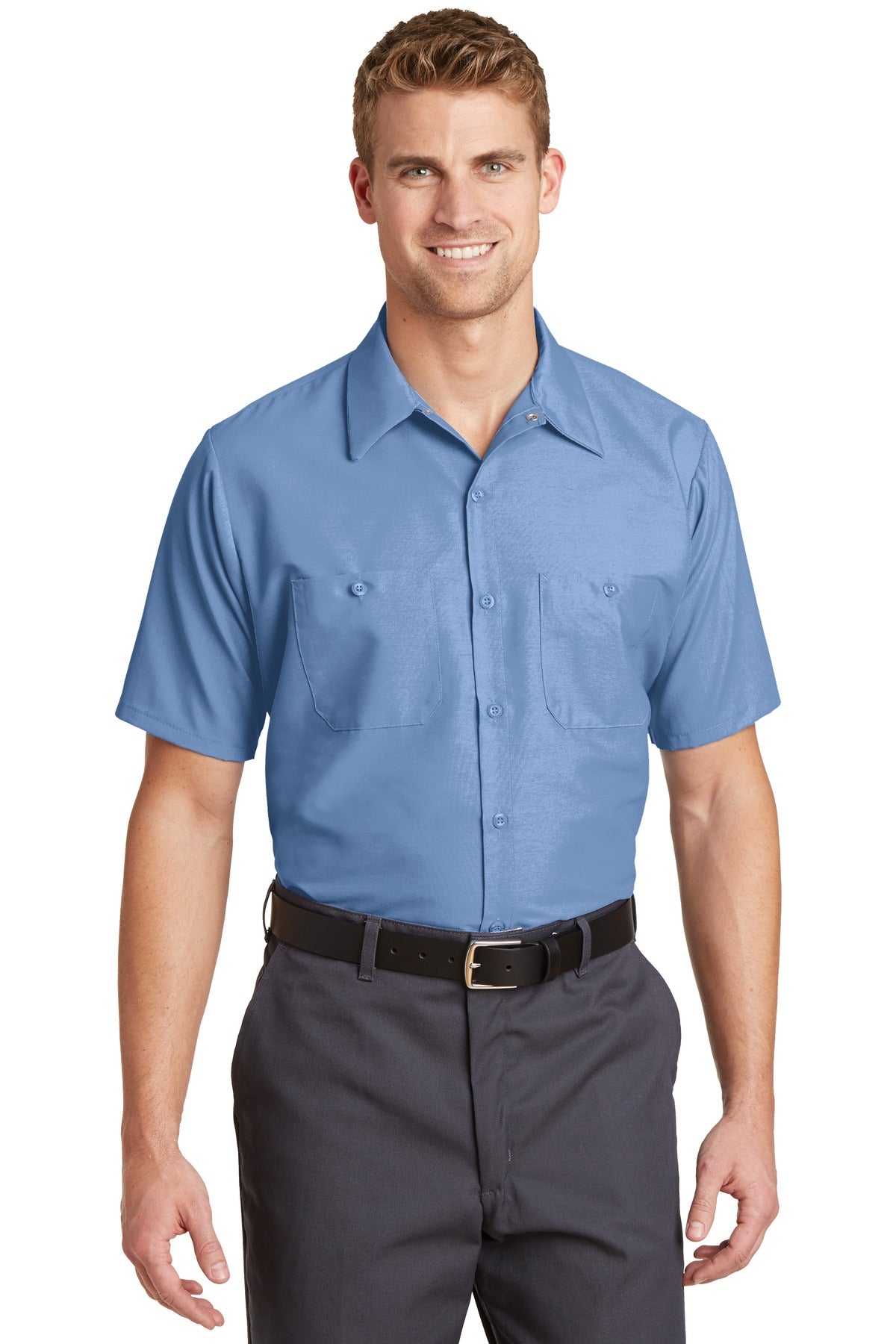 Red KapÂ® Long Size, Short Sleeve Industrial Work Shirt. SP24LONG