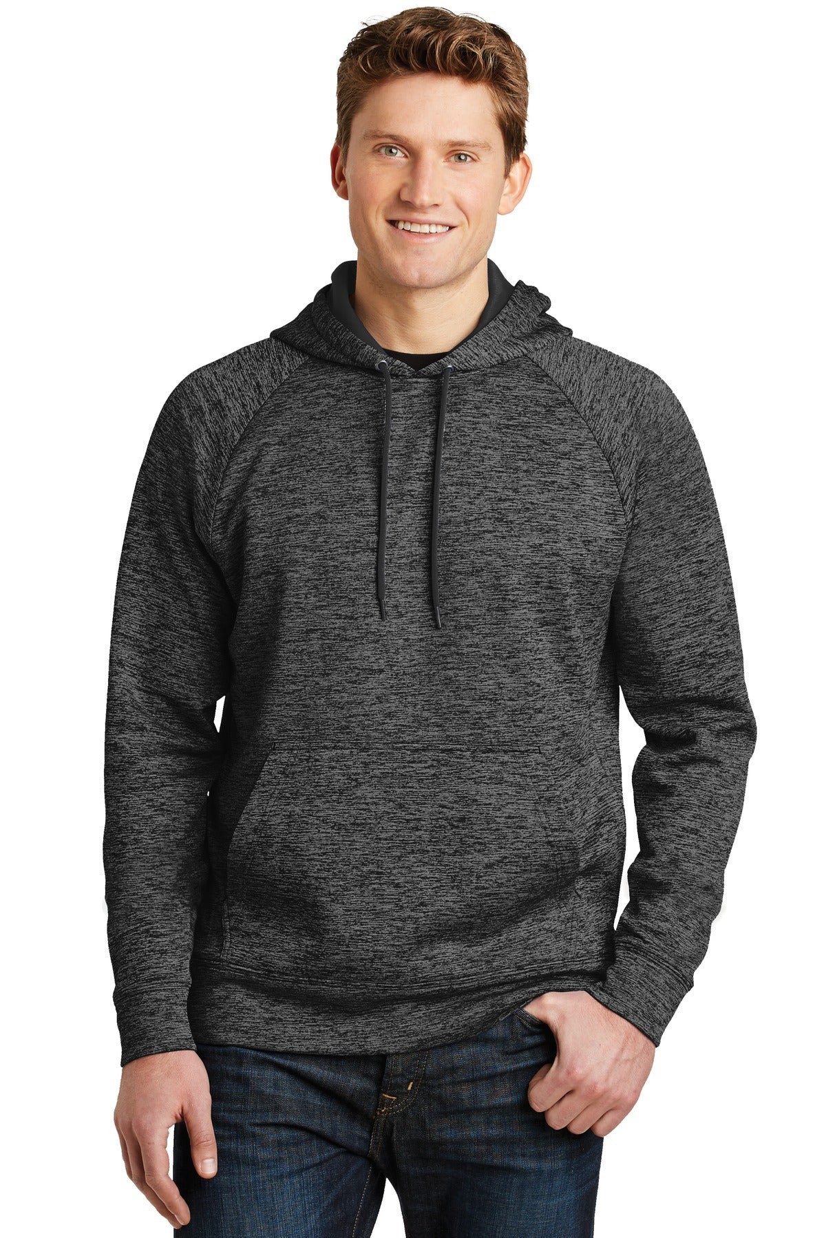 Sport-TekÂ® PosiChargeÂ® Electric Heather Fleece Hooded Pullover. ST225