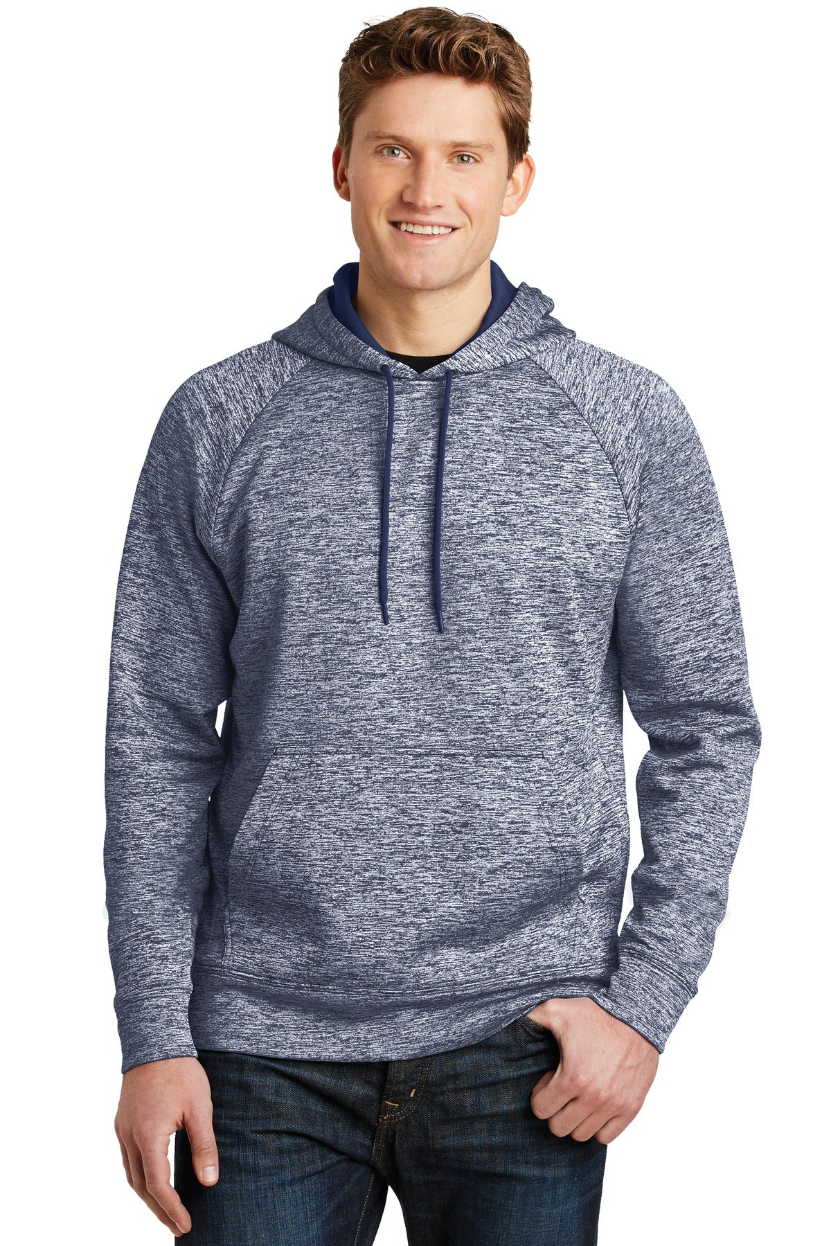 Sport-TekÂ® PosiChargeÂ® Electric Heather Fleece Hooded Pullover. ST225