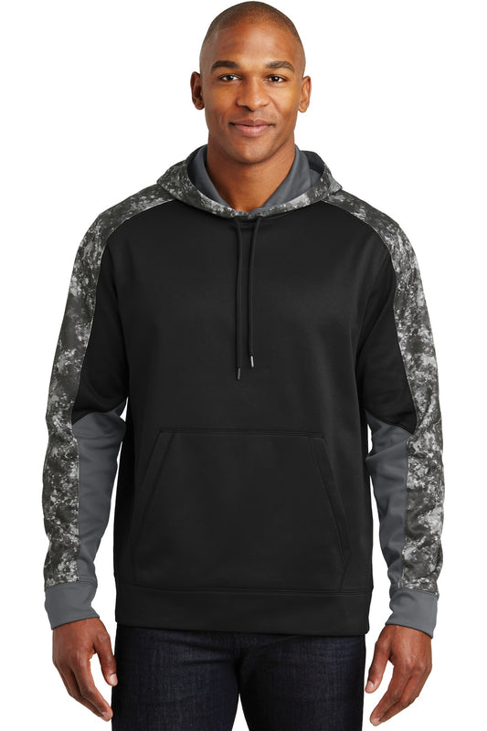 Sport-TekÂ® Sport-WickÂ® Mineral Freeze Fleece Colorblock Hooded Pullover. ST231
