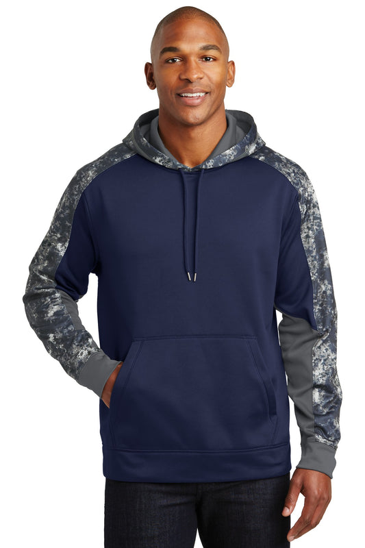 Sport-TekÂ® Sport-WickÂ® Mineral Freeze Fleece Colorblock Hooded Pullover. ST231