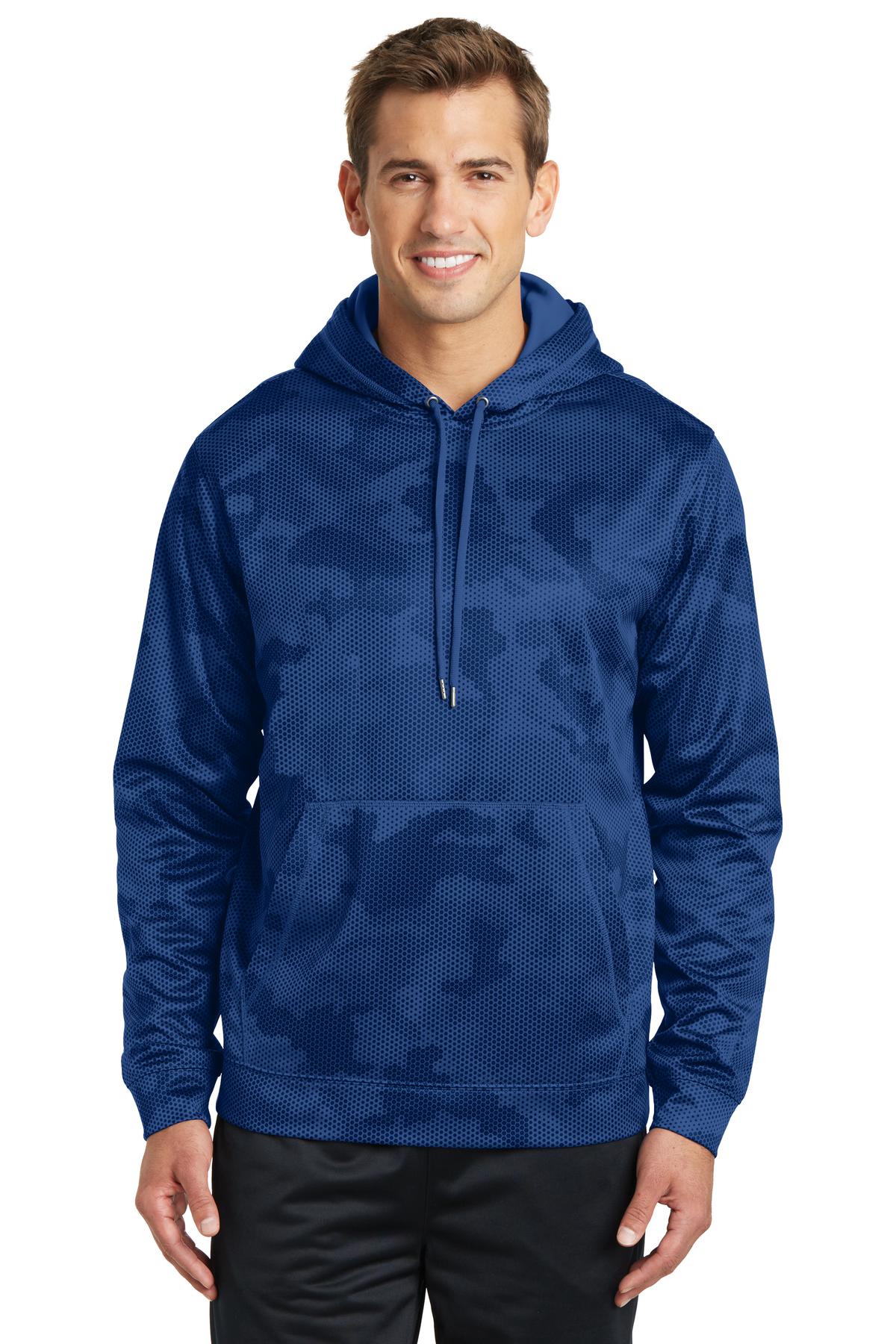 Sport-TekÂ® Sport-WickÂ® CamoHex Fleece Hooded Pullover. ST240