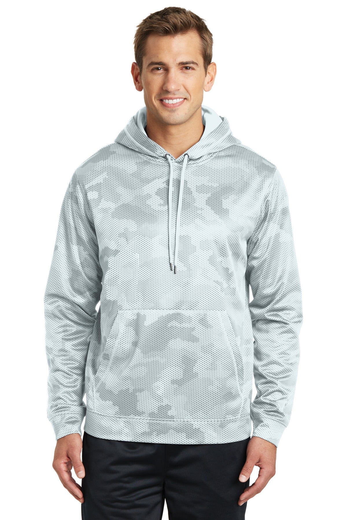 Sport-TekÂ® Sport-WickÂ® CamoHex Fleece Hooded Pullover. ST240