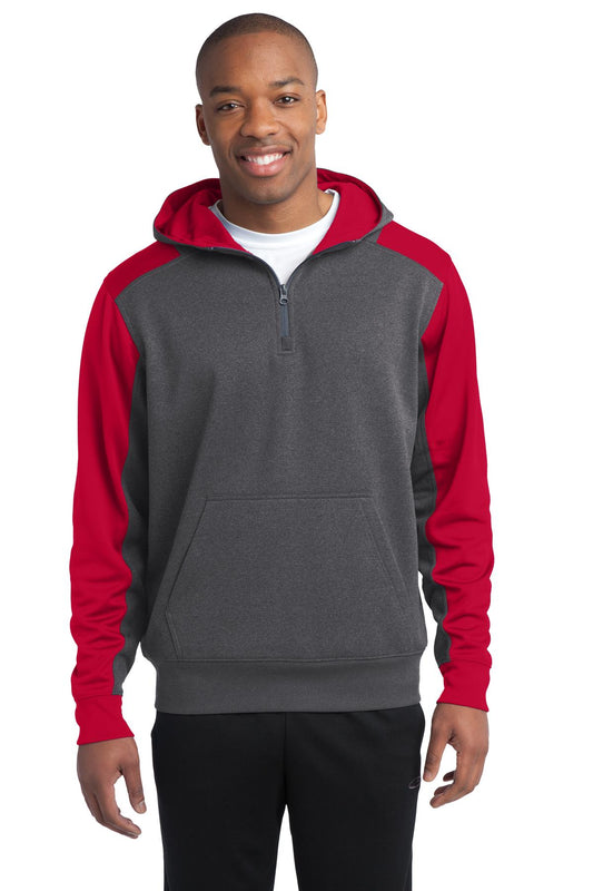 Sport-TekÂ®  Tech Fleece Colorblock 1/4-Zip Hooded Sweatshirt. ST249