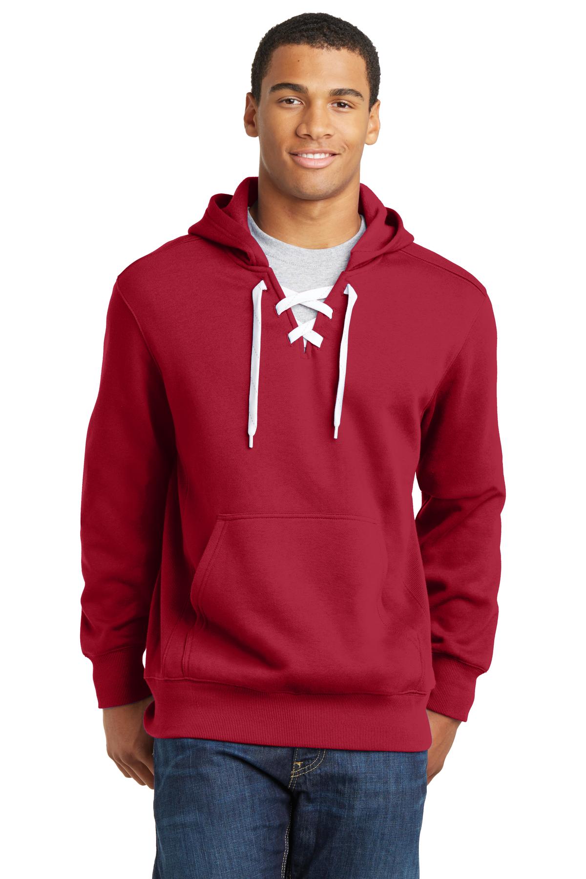 Sport-TekÂ® Lace Up Pullover Hooded Sweatshirt. ST271