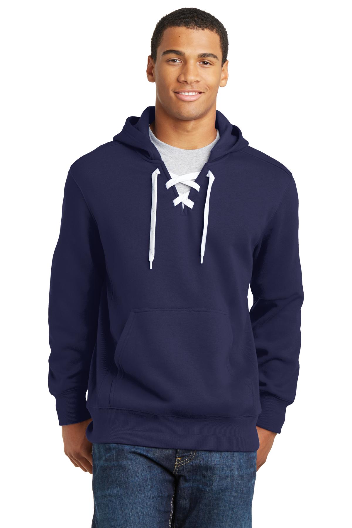 Sport-TekÂ® Lace Up Pullover Hooded Sweatshirt. ST271