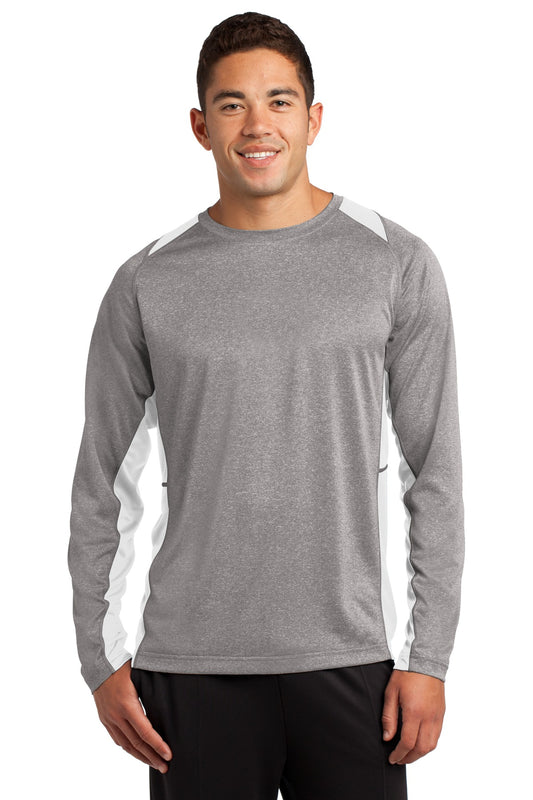 Sport-TekÂ® Long Sleeve Heather Colorblock Contenderâ„¢ Tee. ST361LS