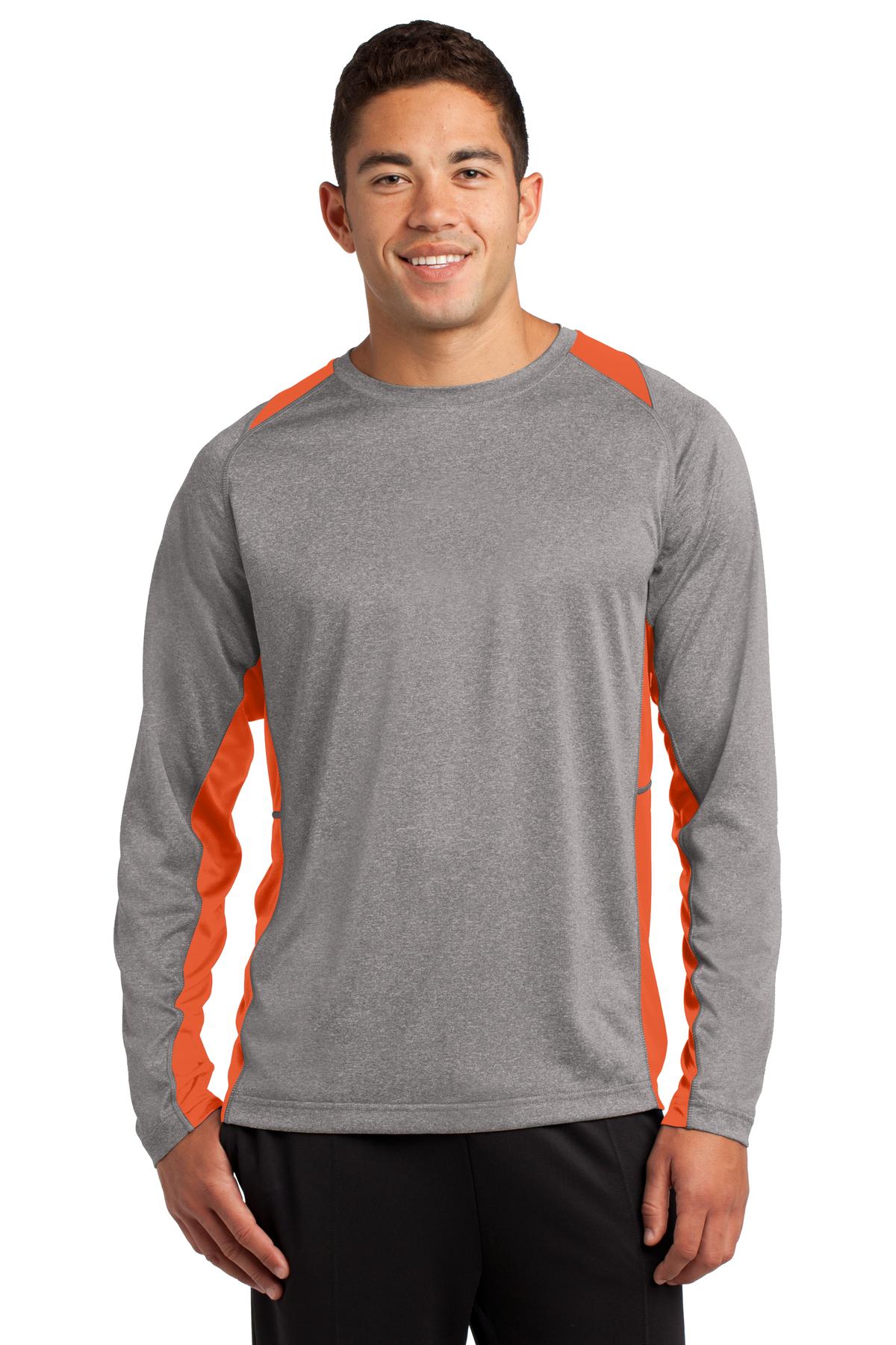 Sport-TekÂ® Long Sleeve Heather Colorblock Contenderâ„¢ Tee. ST361LS