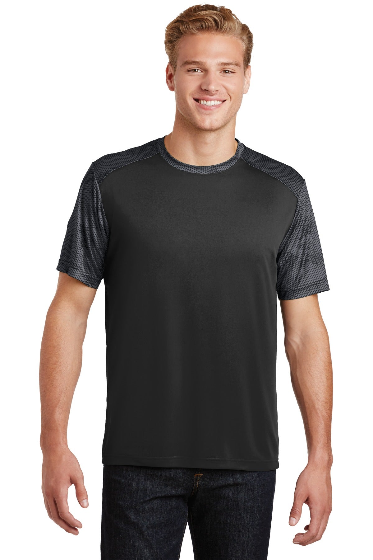Sport-TekÂ® CamoHex Colorblock Tee. ST371