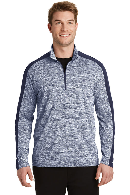 Sport-TekÂ® PosiChargeÂ® Electric Heather Colorblock 1/4-Zip Pullover. ST397