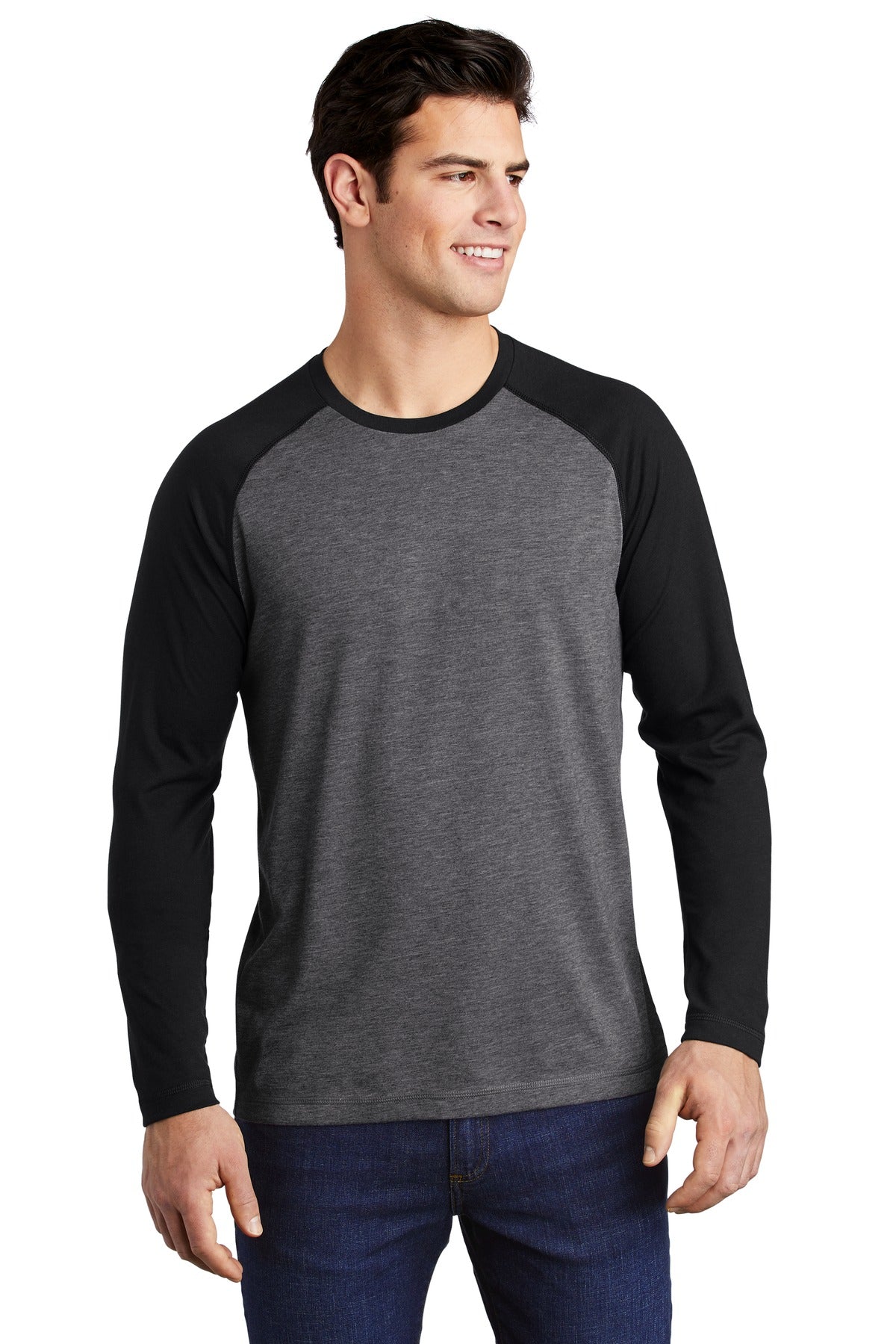 Sport-Tek Â® PosiCharge Â® Long Sleeve Tri-Blend Wicking Raglan Tee ST400LS