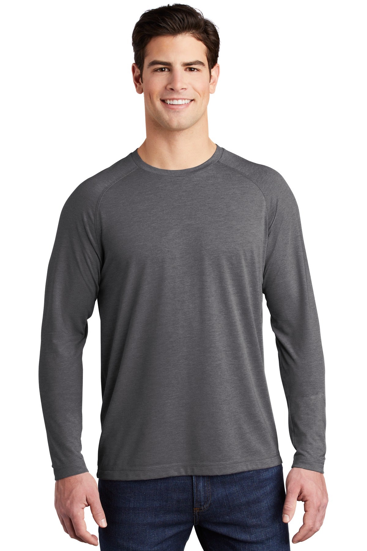 Sport-Tek Â® PosiCharge Â® Long Sleeve Tri-Blend Wicking Raglan Tee ST400LS