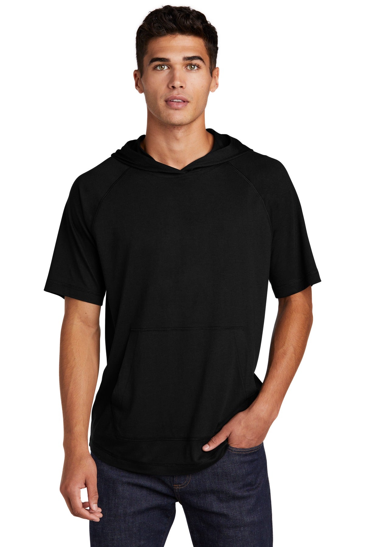 Sport-Tek Â® PosiCharge Â® Tri-Blend Wicking Short Sleeve Hoodie. ST404