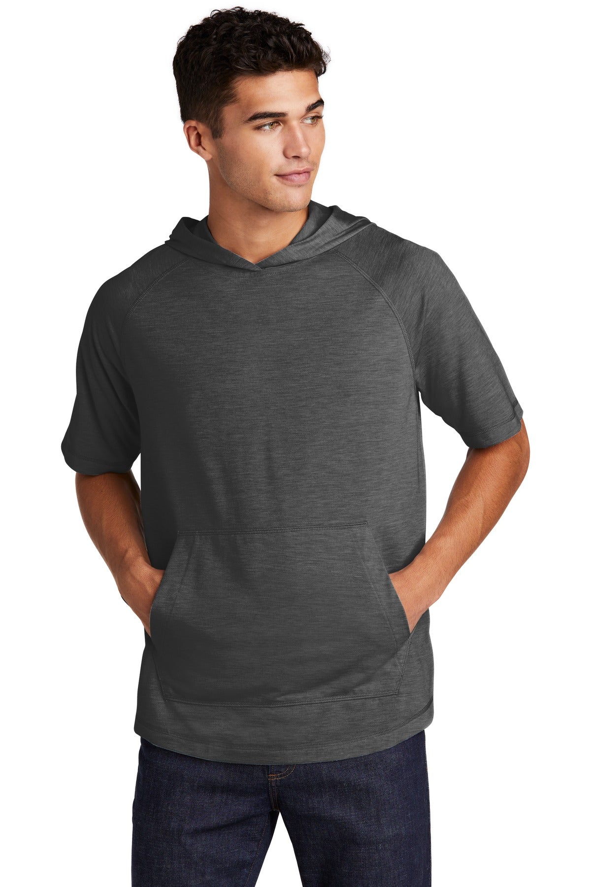 Sport-Tek Â® PosiCharge Â® Tri-Blend Wicking Short Sleeve Hoodie. ST404