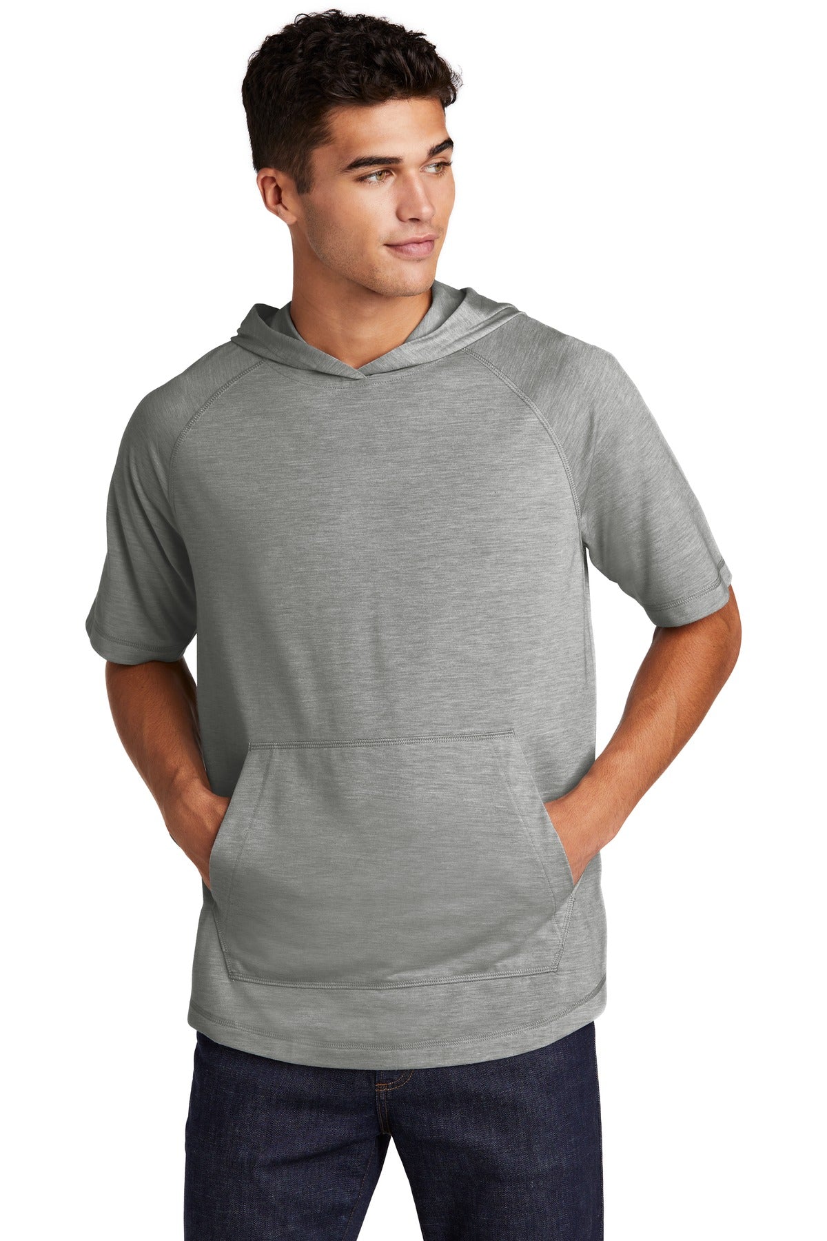 Sport-Tek Â® PosiCharge Â® Tri-Blend Wicking Short Sleeve Hoodie. ST404