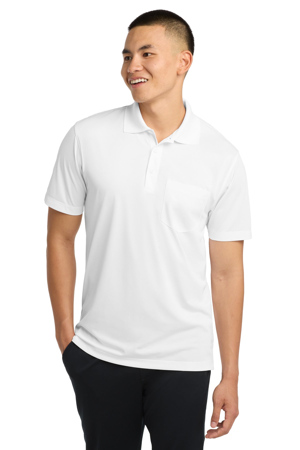 Sport-TekÂ® Micropique Sport-WickÂ® Pocket Polo. ST651