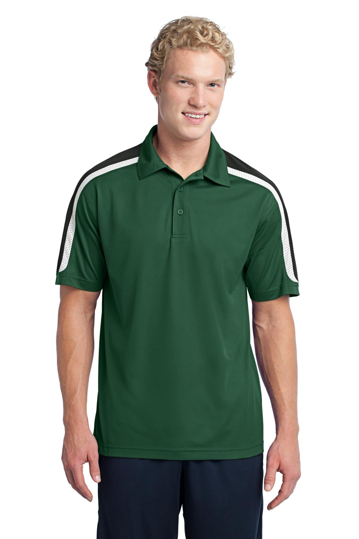 Sport-TekÂ® Tricolor Shoulder Micropique Sport-WickÂ® Polo. ST658