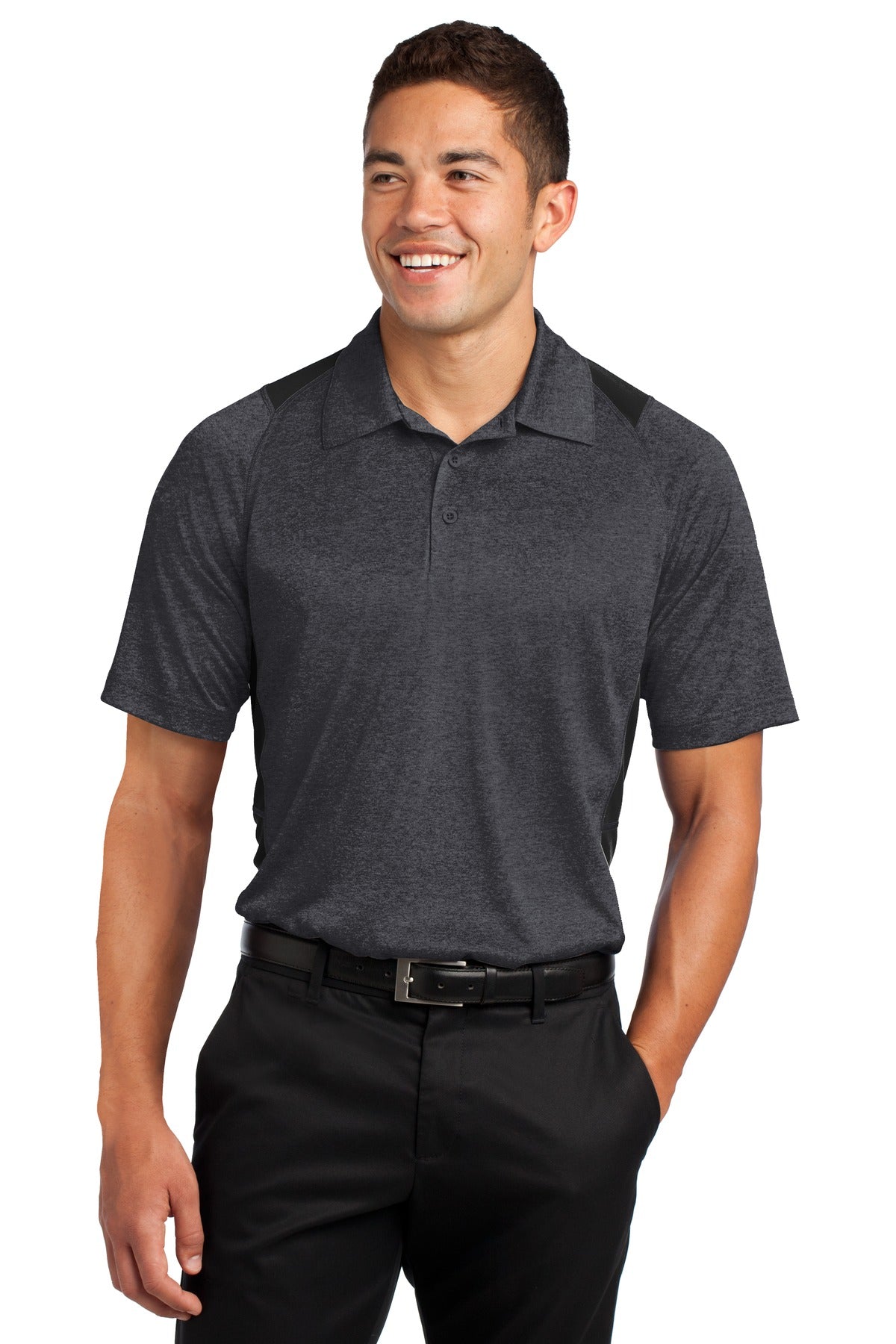Sport-TekÂ® Heather Colorblock Contenderâ„¢ Polo. ST665