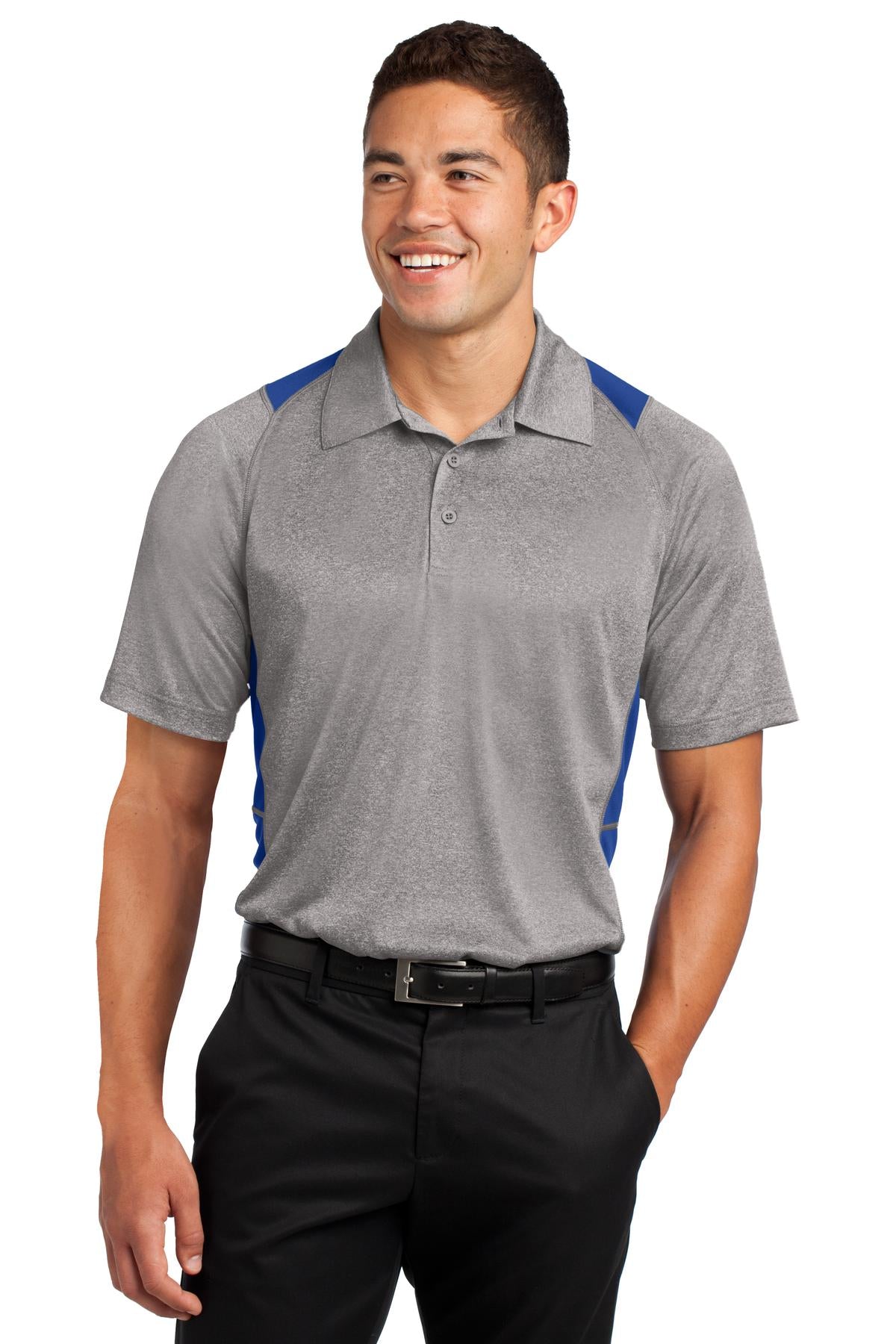 Sport-TekÂ® Heather Colorblock Contenderâ„¢ Polo. ST665