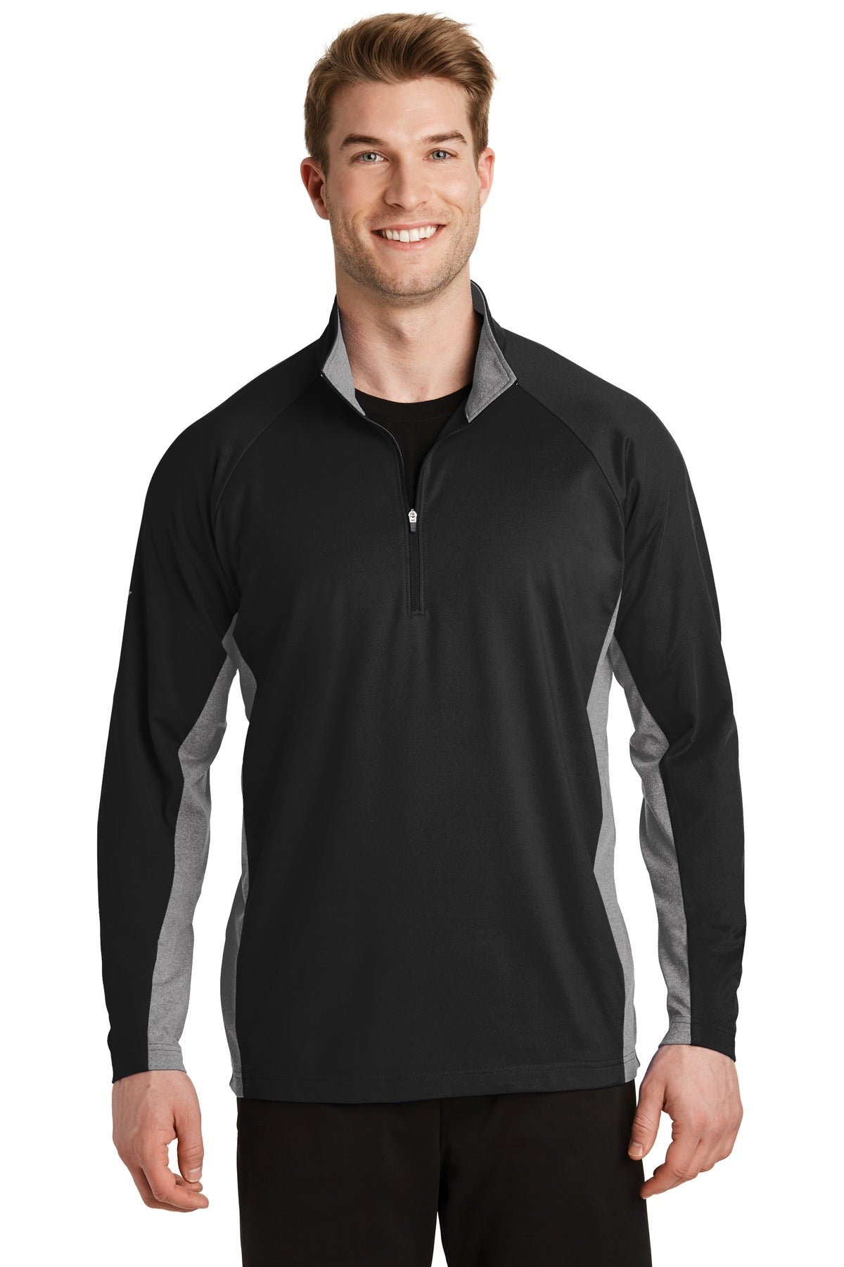Sport-TekÂ® Sport-WickÂ® Stretch Contrast 1/4-Zip Pullover. ST854