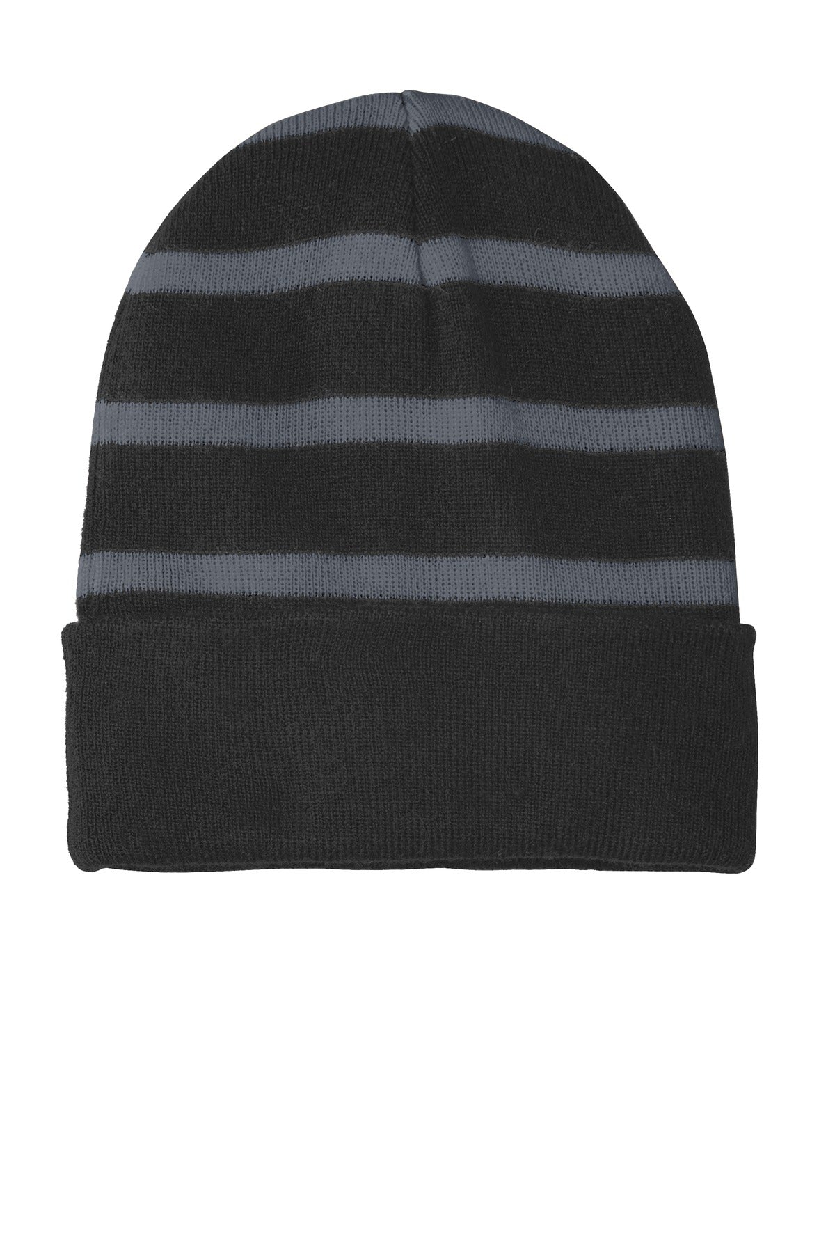 Sport-TekÂ® Striped Beanie with Solid Band. STC31