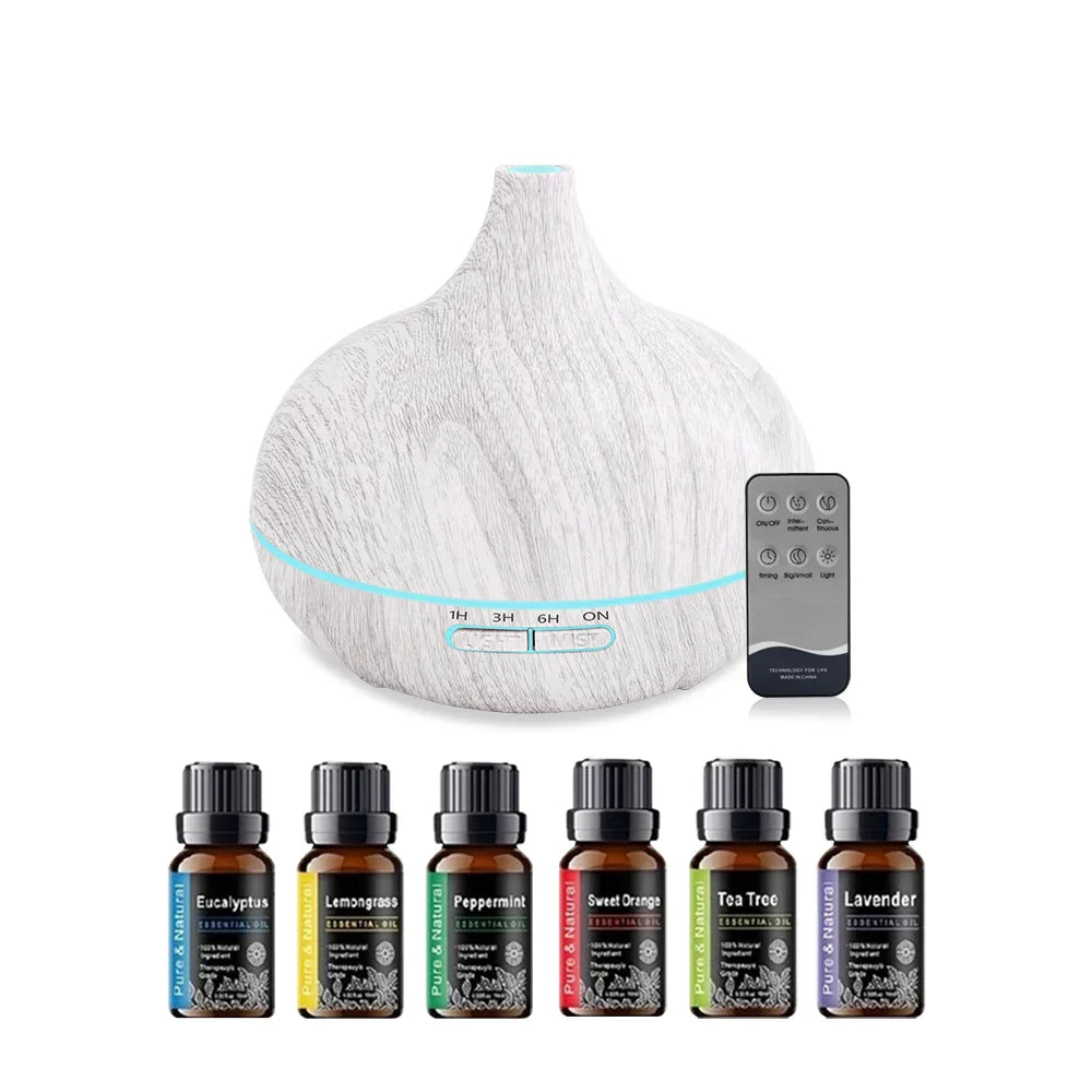 For Home 550ml For Home Ultrasonic Essential Oil Aroma Oil Diffuser with Remote Control  6 Premium Oils Included  Smart Air Puri