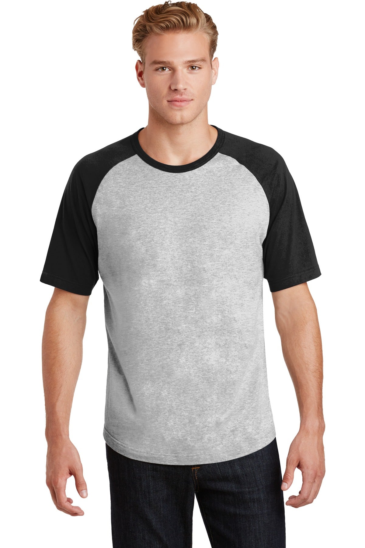 Sport-TekÂ® Short Sleeve Colorblock Raglan Jersey. T201