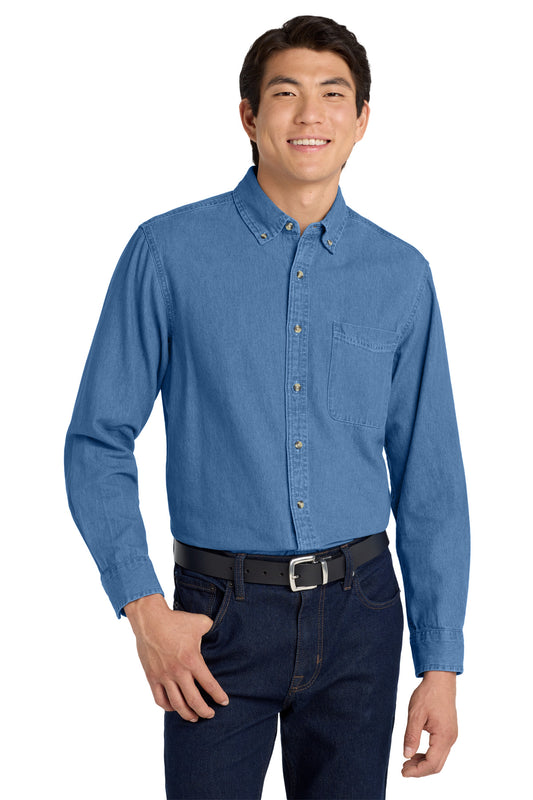 Port AuthorityÂ® Tall Long Sleeve Denim Shirt. TLS600