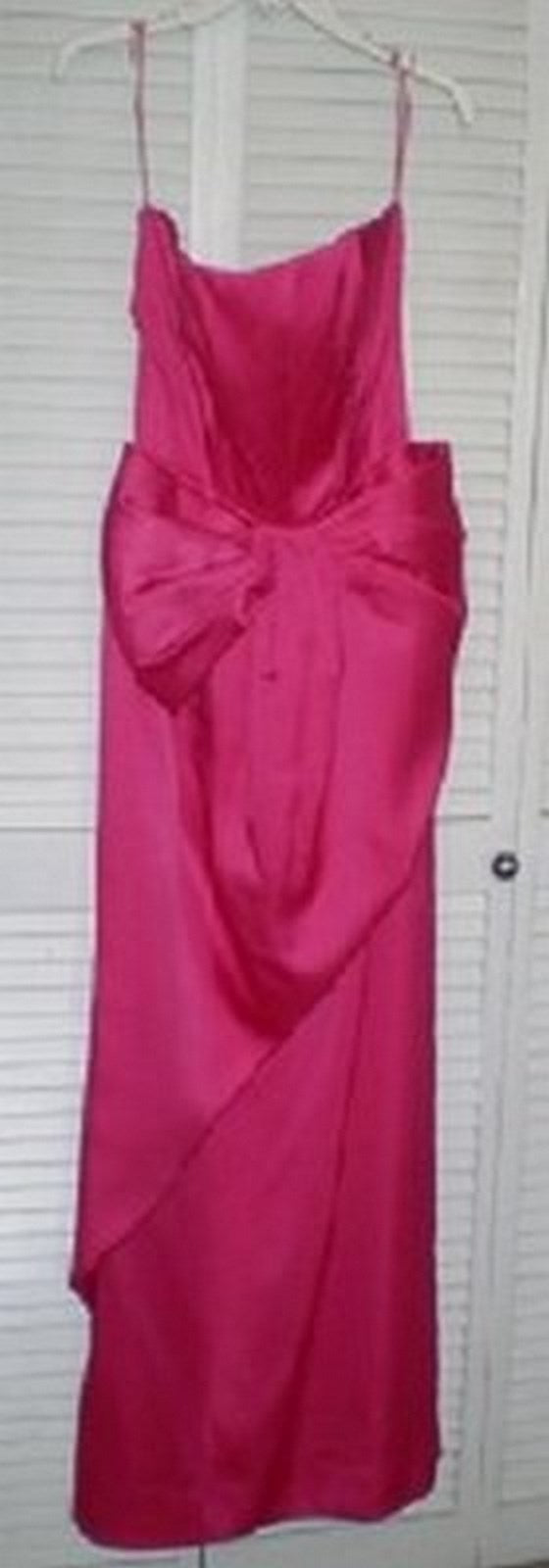 Vestido Victor Costa para mujer, satén rosa y rojo, con lazo grande, talla 8