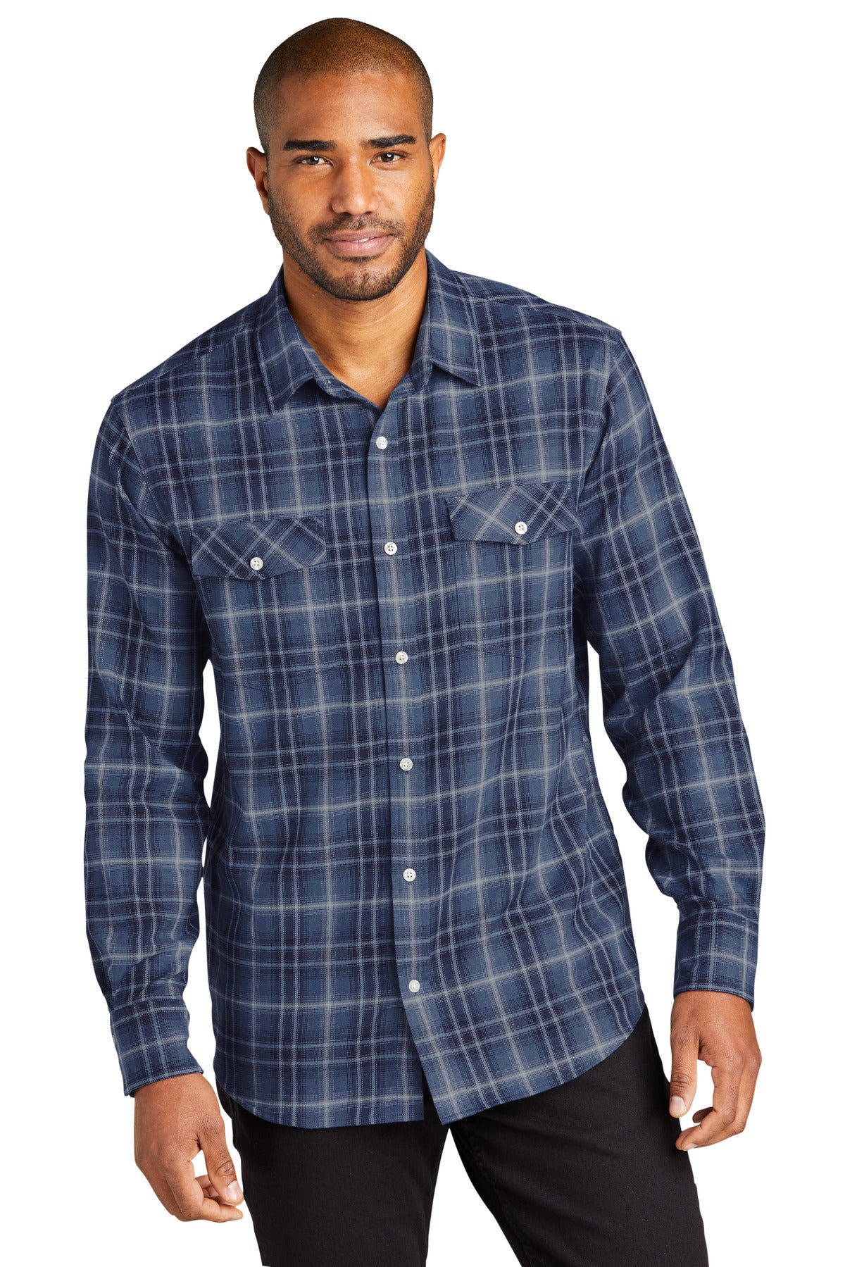 Port AuthorityÂ® Long Sleeve Ombre Plaid Shirt W672