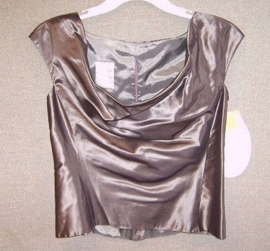 Watters & Watters Women Top Silk gray Shoulder-Straps Size 4