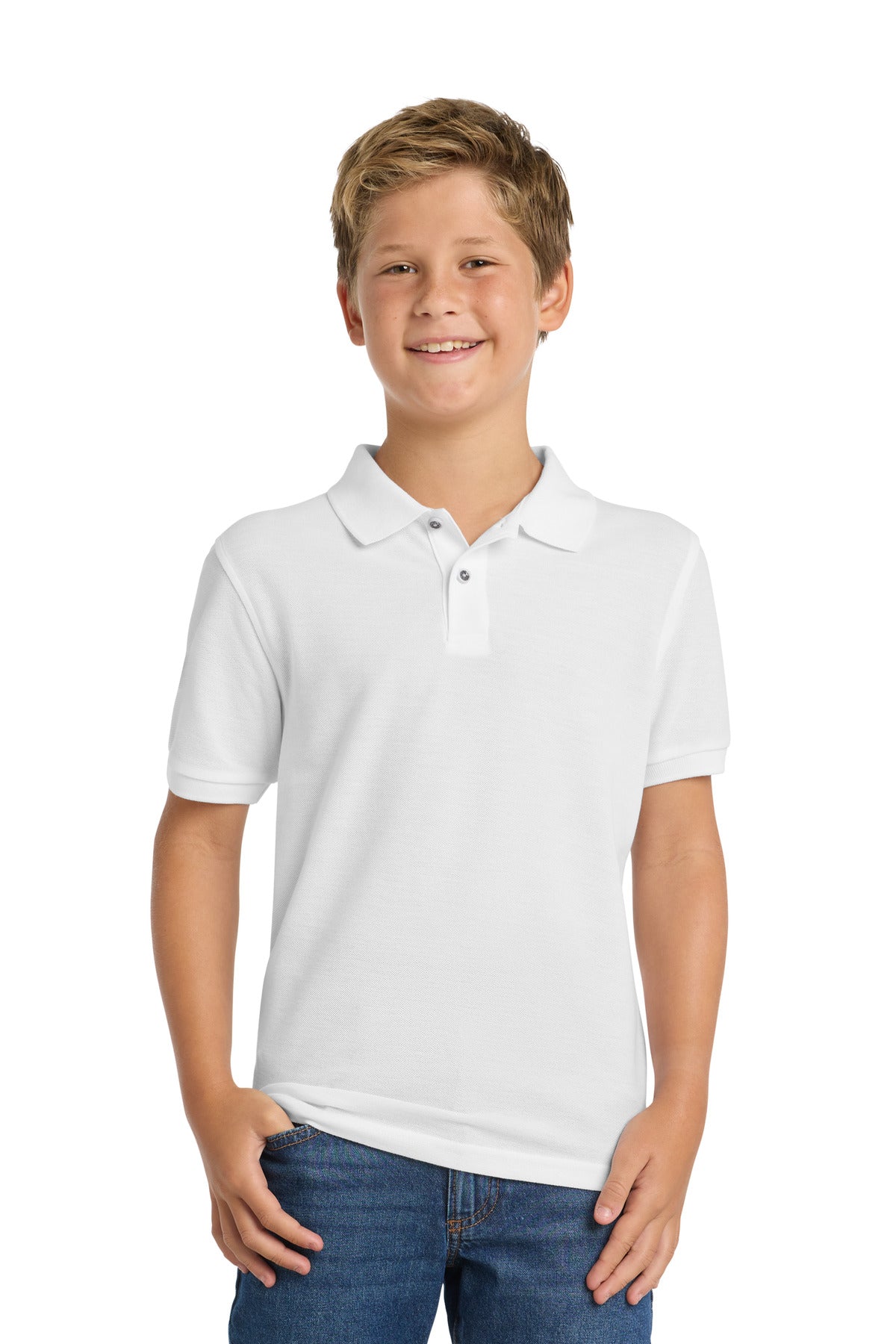 Port AuthorityÂ® Youth Silk Touchâ„¢ Polo.  Y500