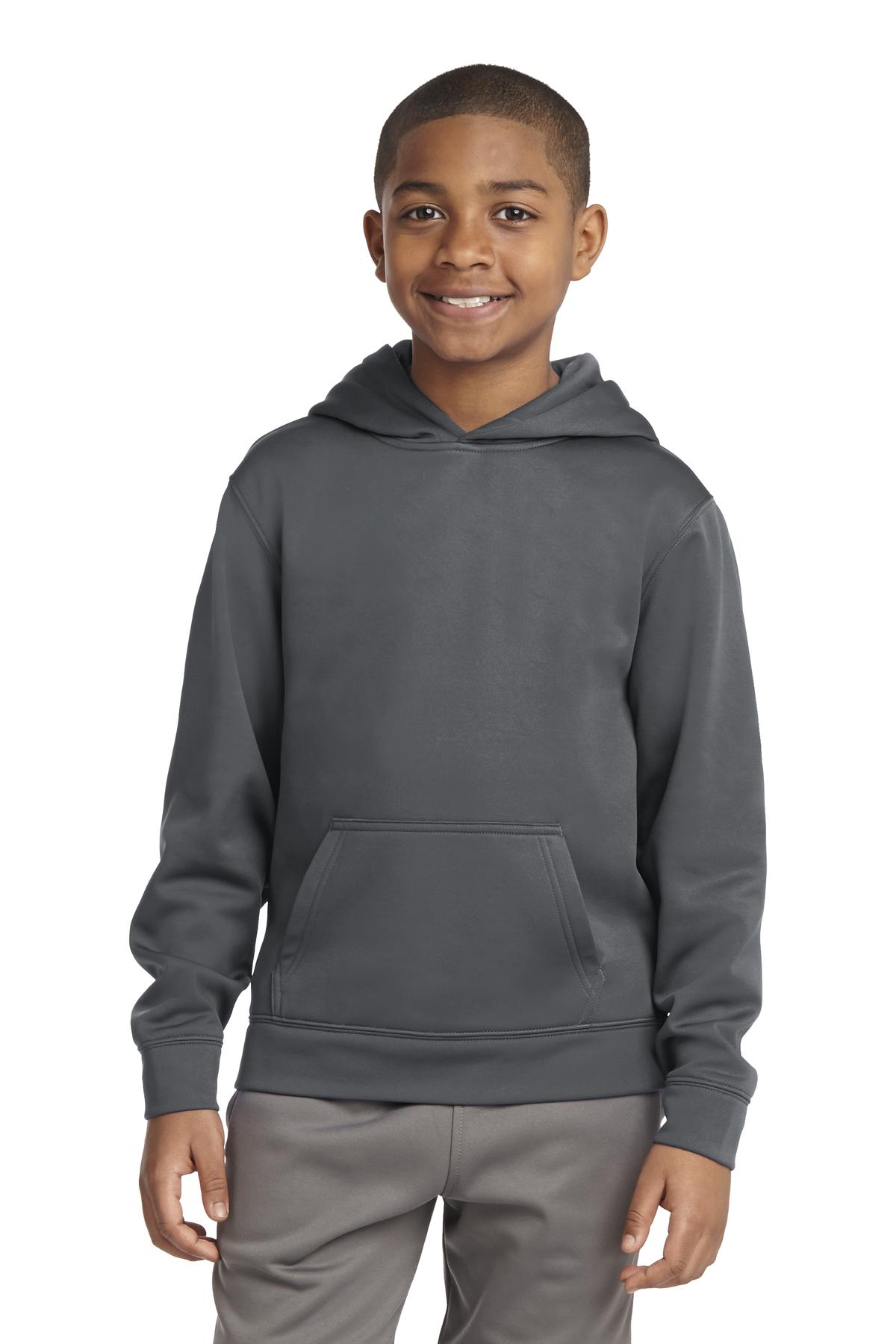 Sport-TekÂ® Youth Sport-WickÂ® Fleece Hooded Pullover. YST244